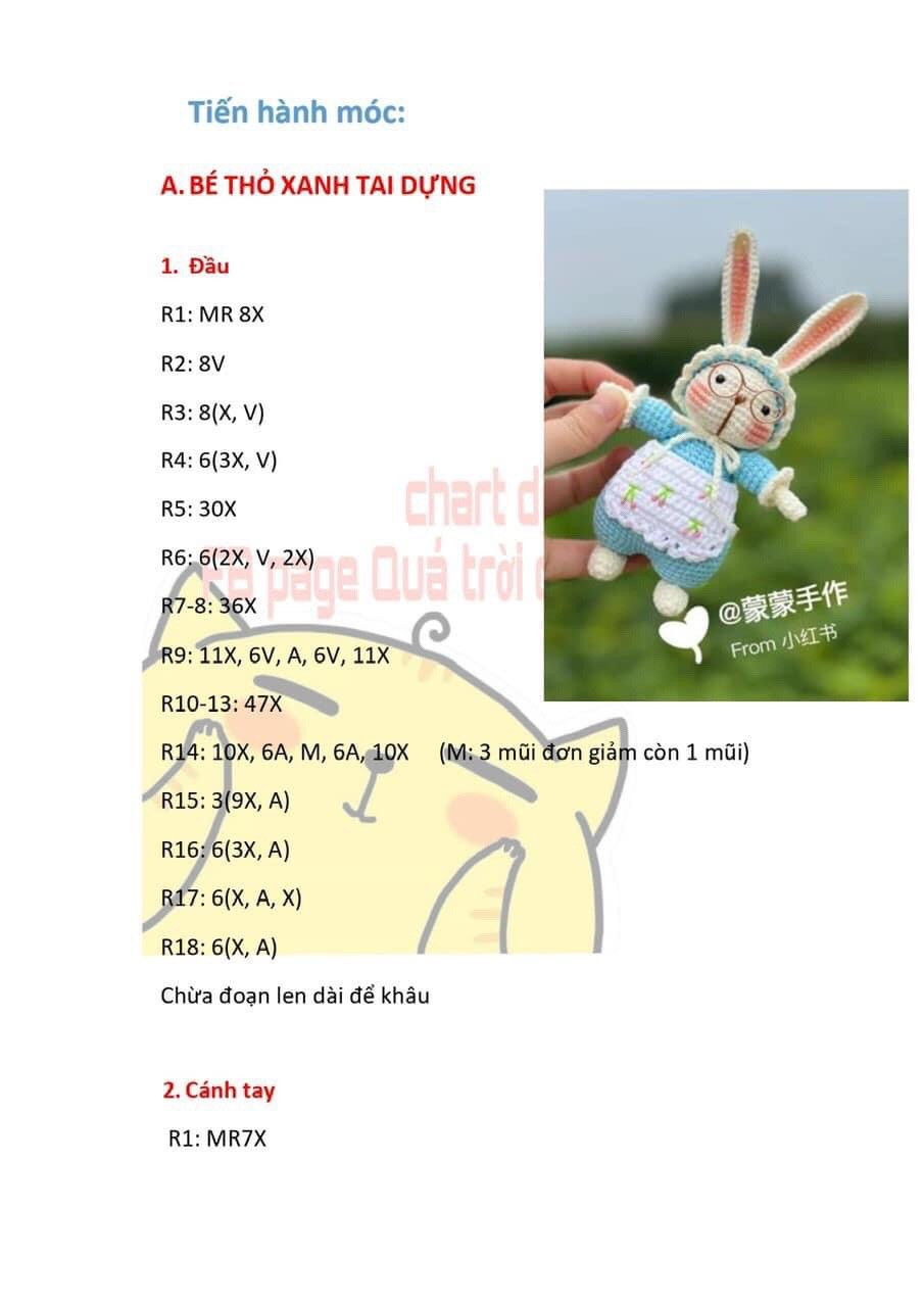 Chart móc bé thỏ tím tai dê