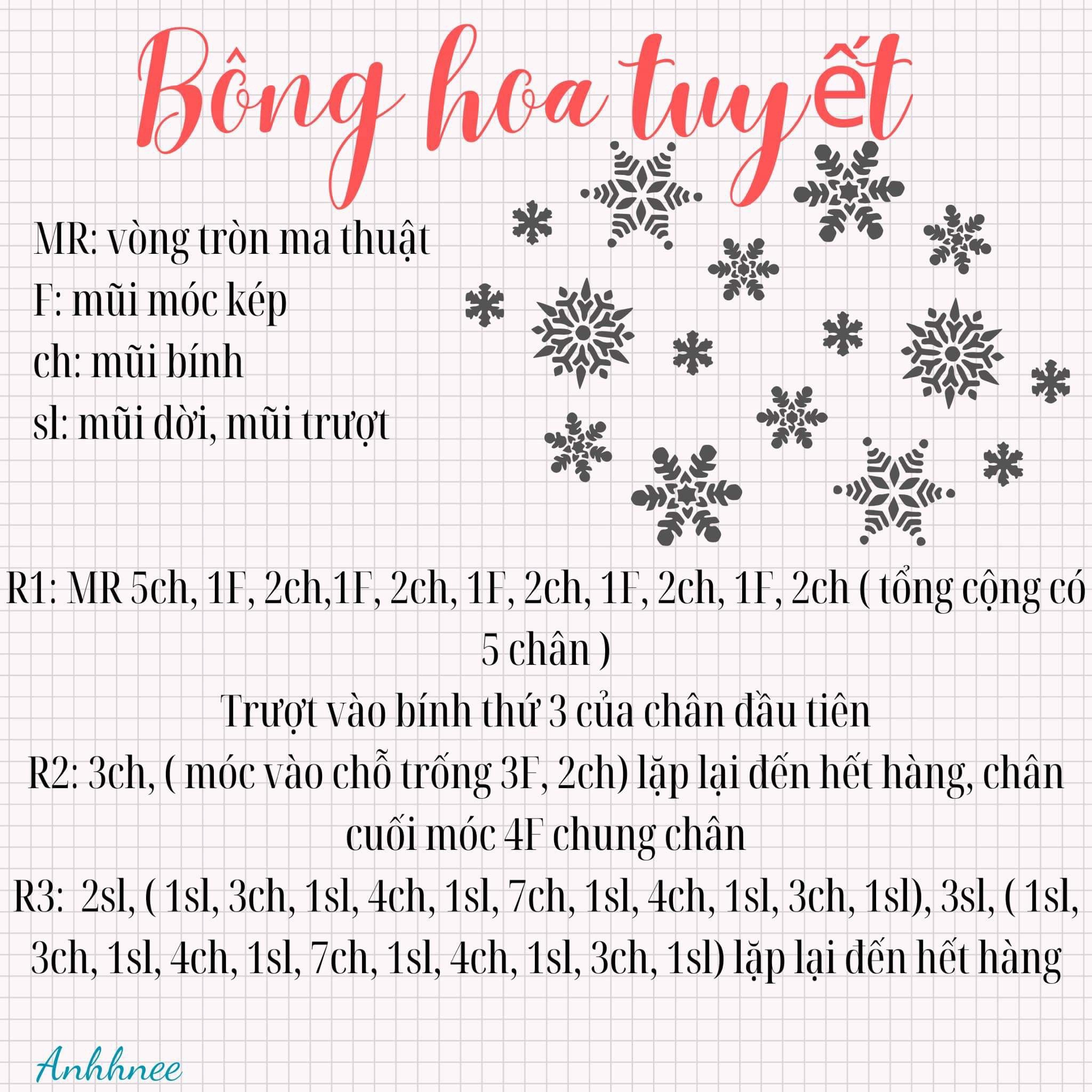 Chart móc bông hoa tuyết