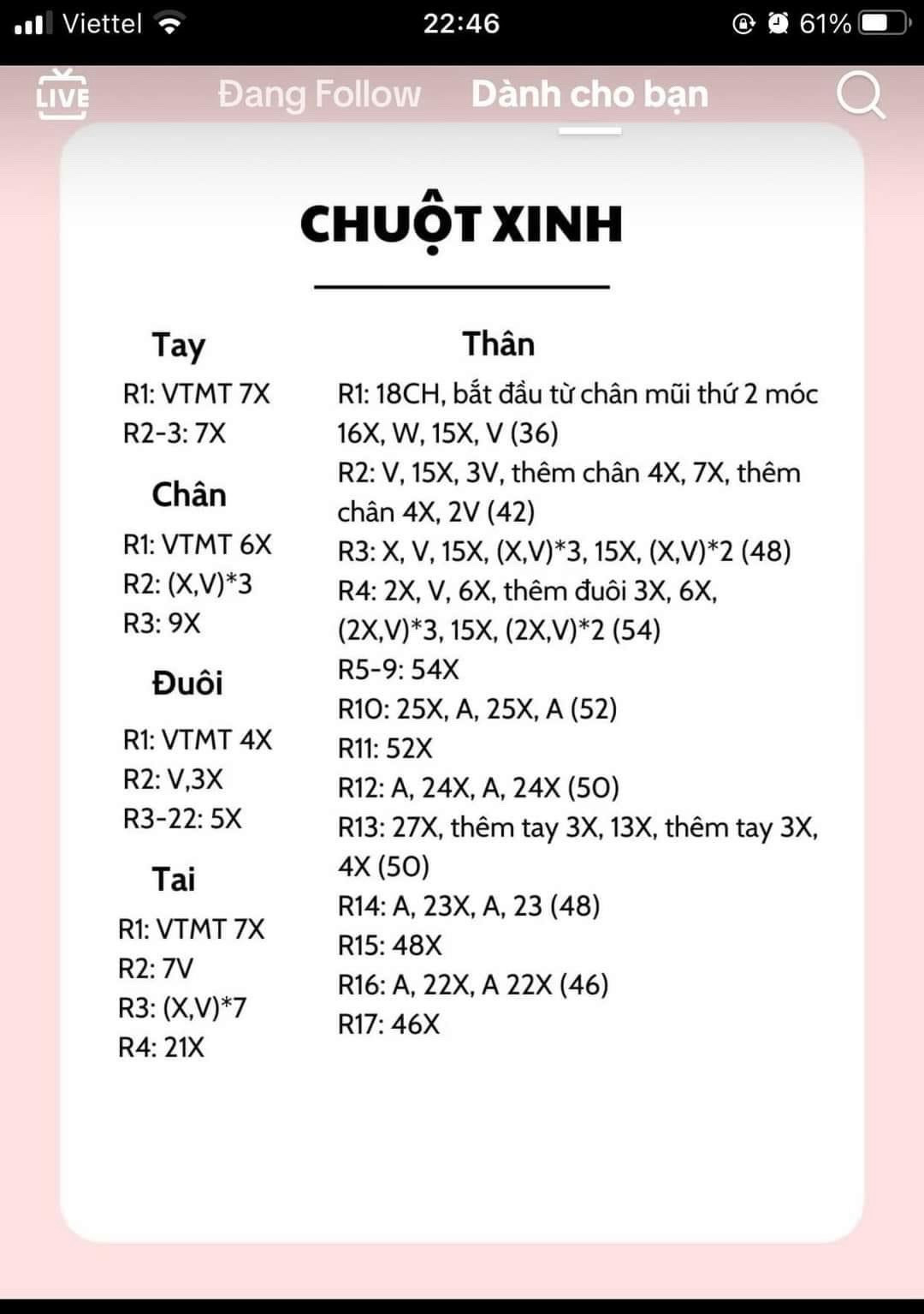 Chart móc chuột xinh