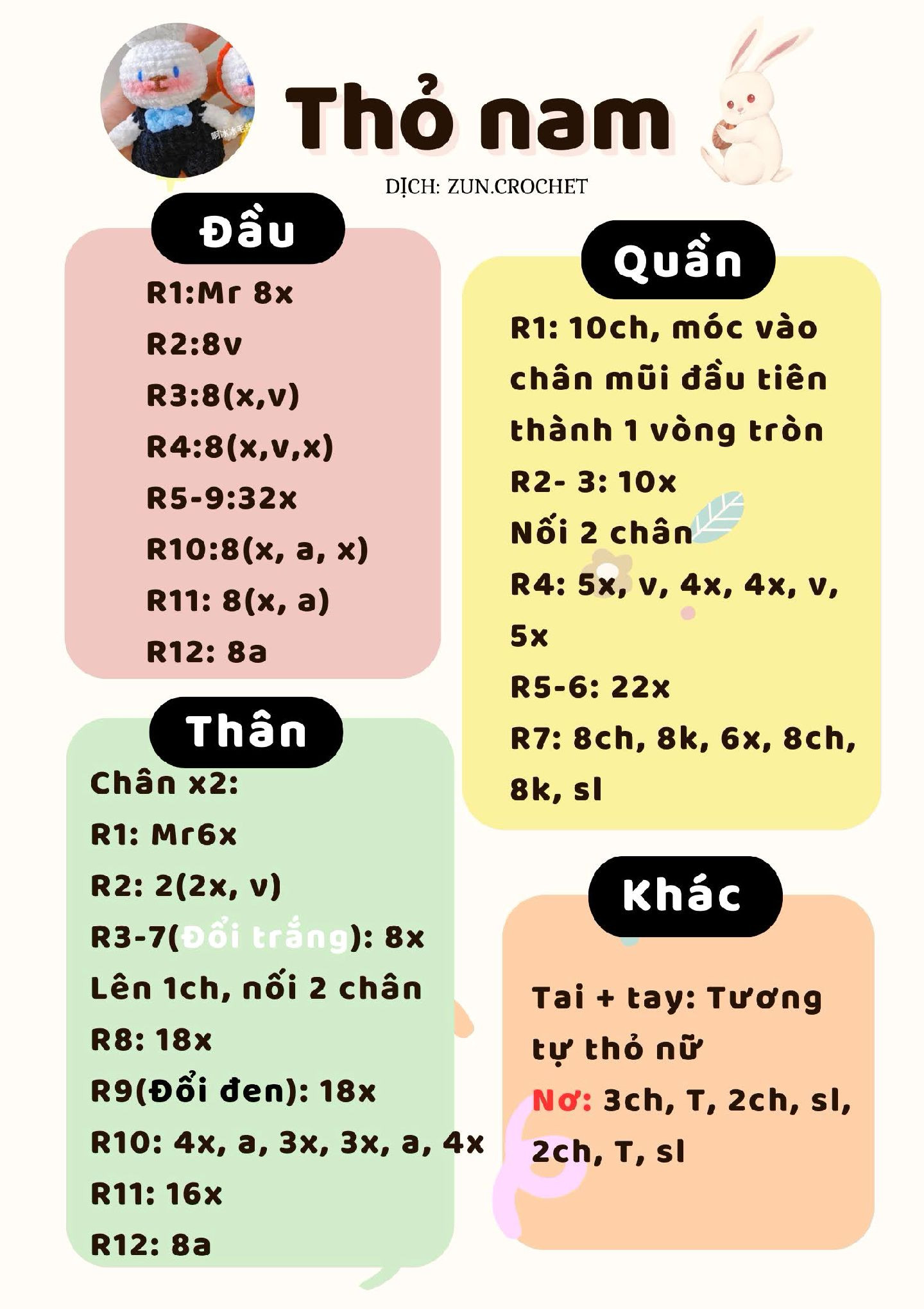 Chart móc couple rabbit