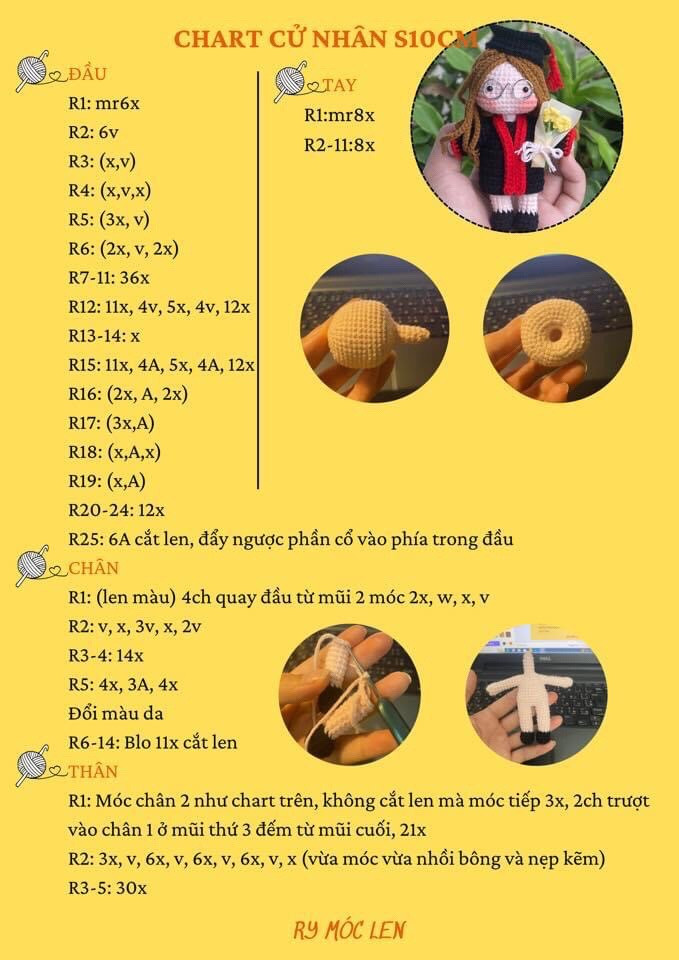 Chart móc cử nhân s10cm