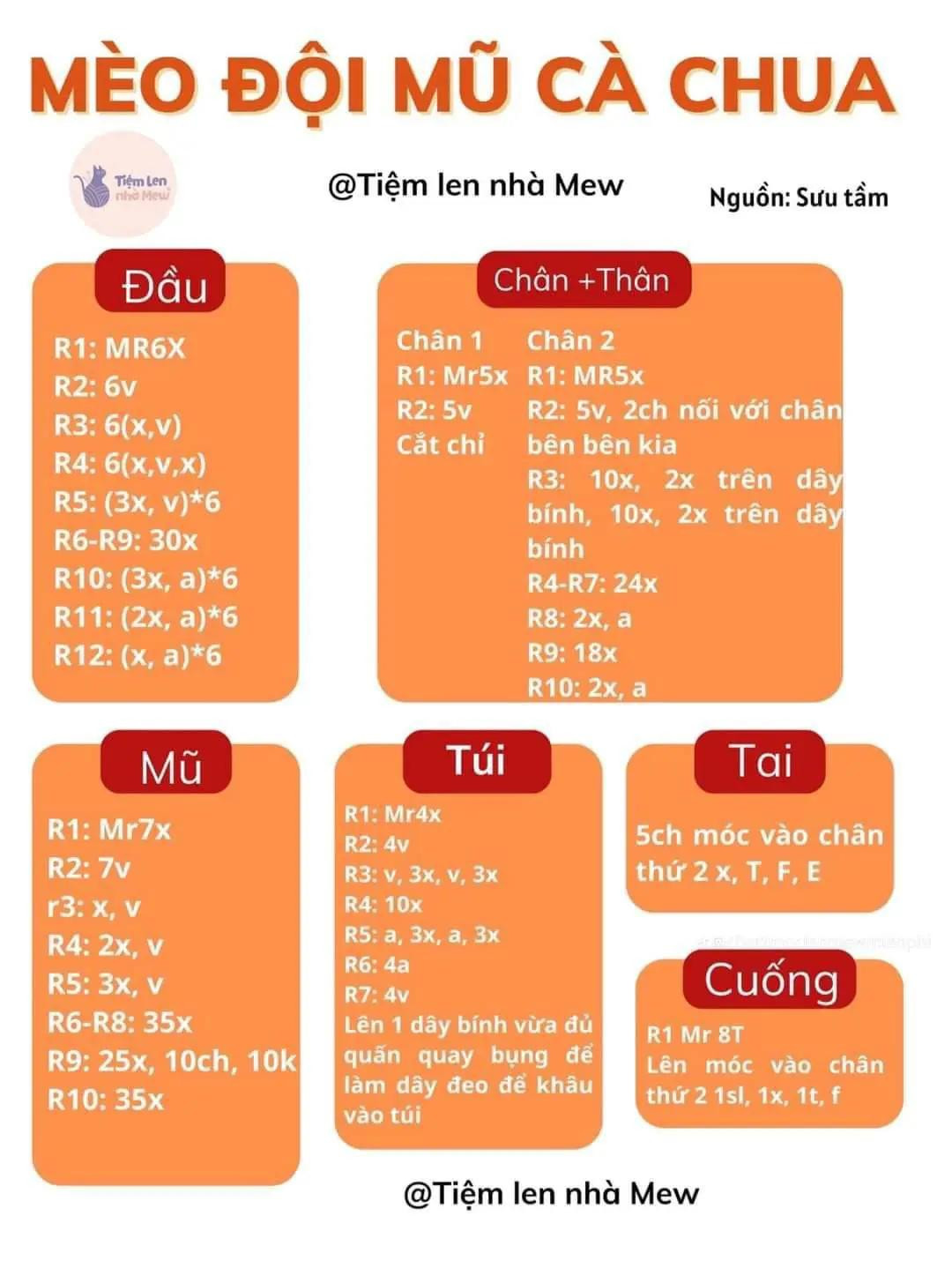 Chart móc đàn ghitar điện, hoa sứ, gà con mũ ếch, mèo đội mũ cà chua.