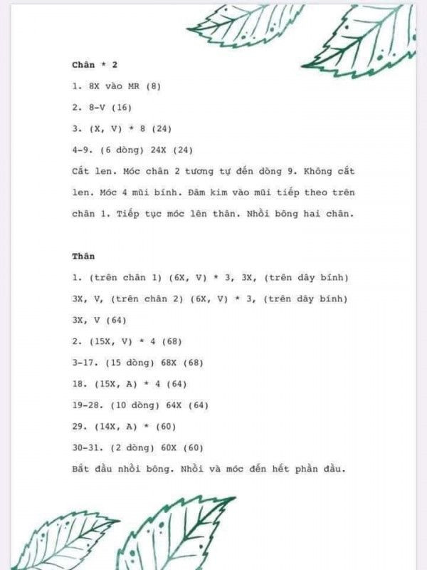 Chart móc gấu panda, gấu trắng, gấu nâu