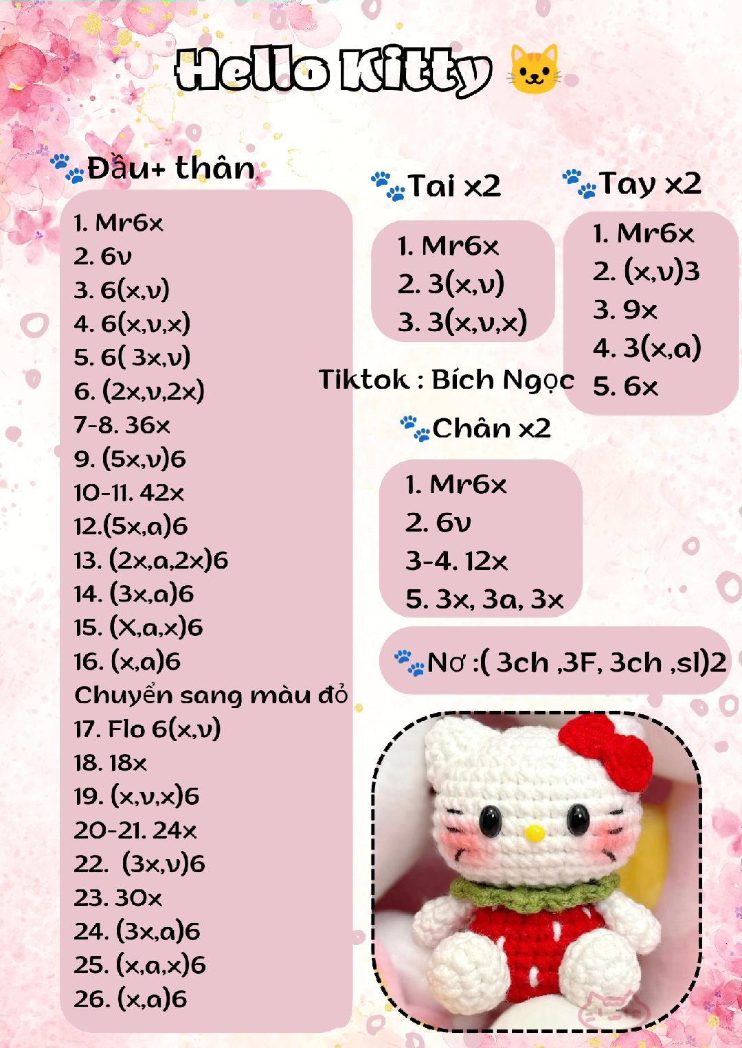 Chart móc hello kitty nơ màu đỏ