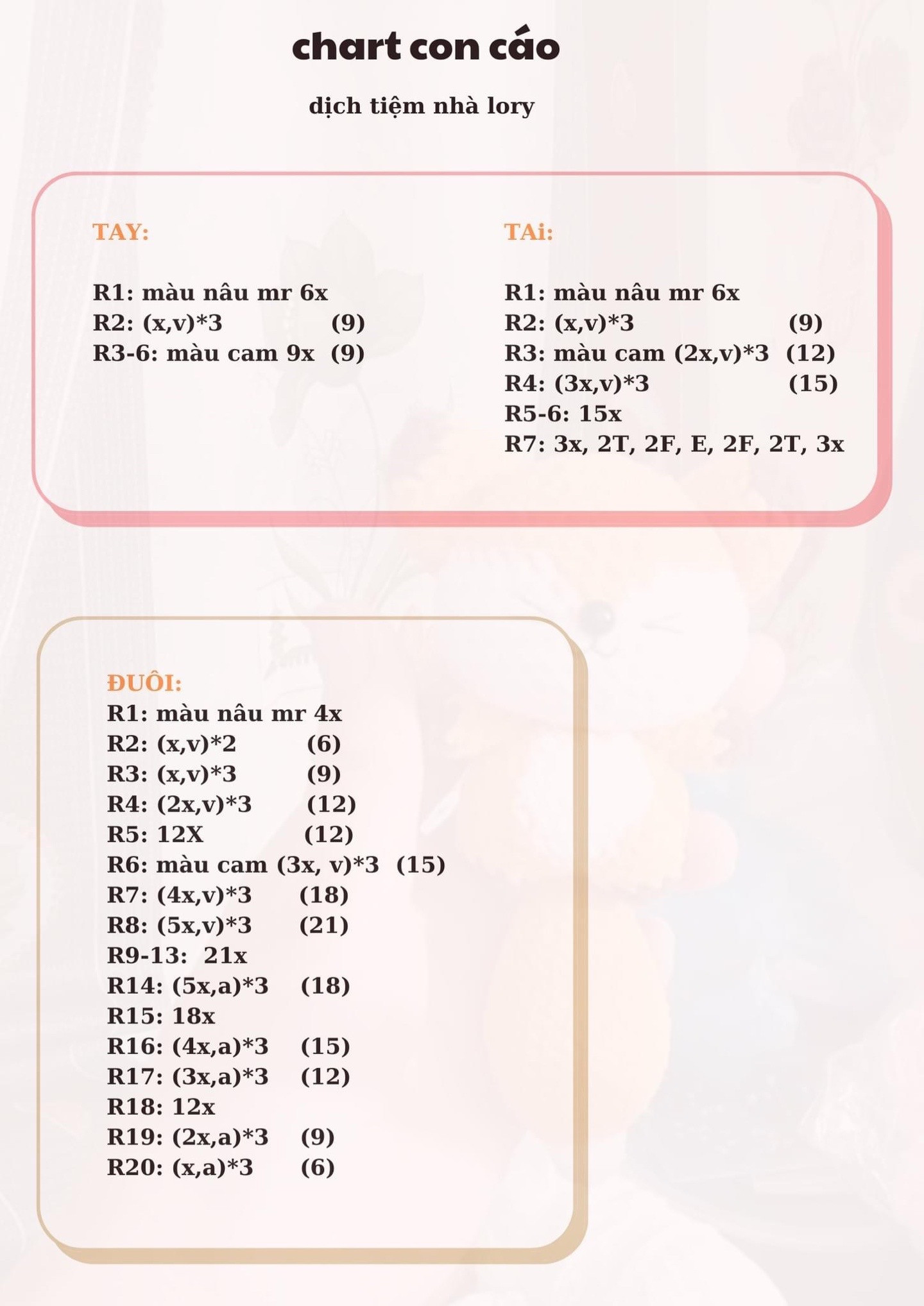 Chart móc khóa con cáo màu hồng, màu tím