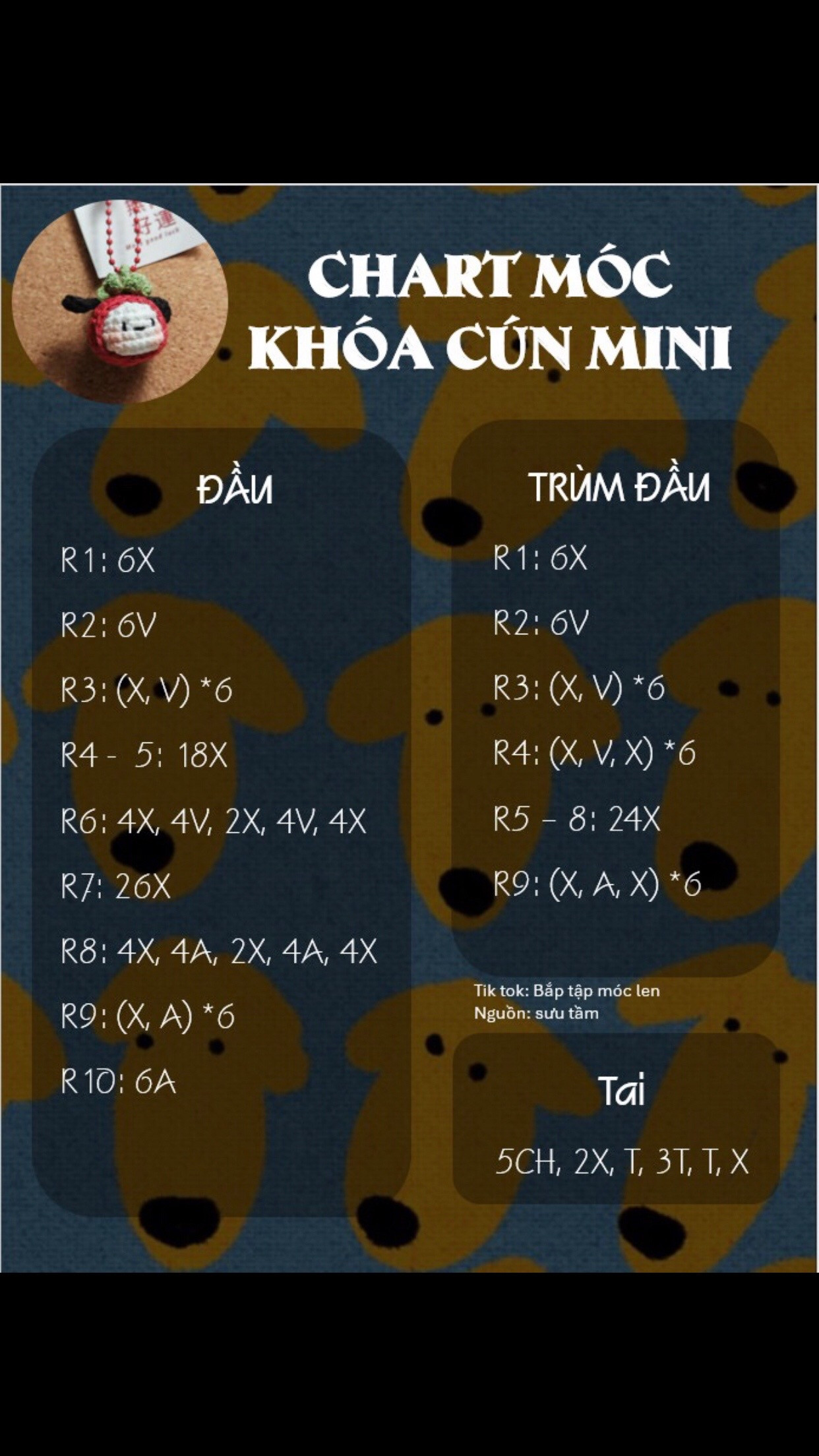 Chart móc khóa cún mini