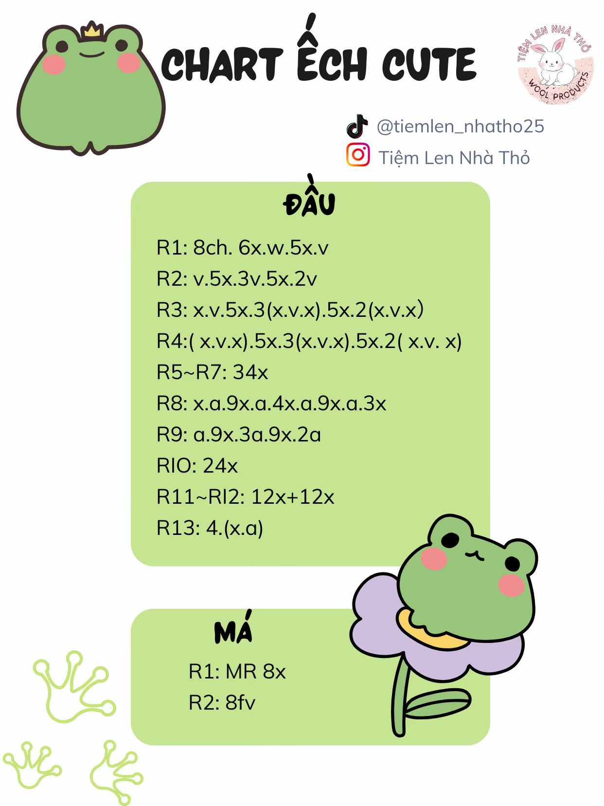 Chart móc khóa ếch cute