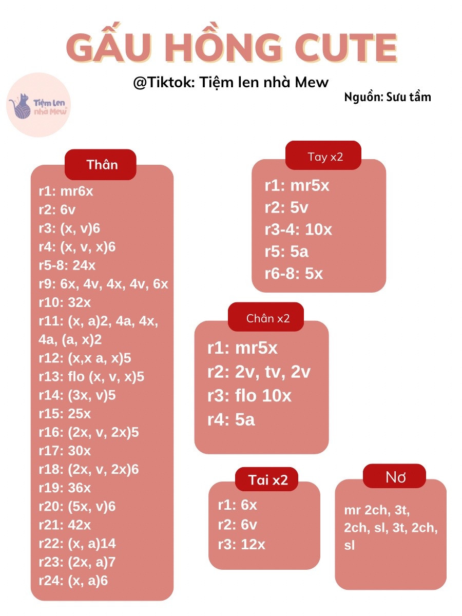 chart móc khóa gấu hồng cute