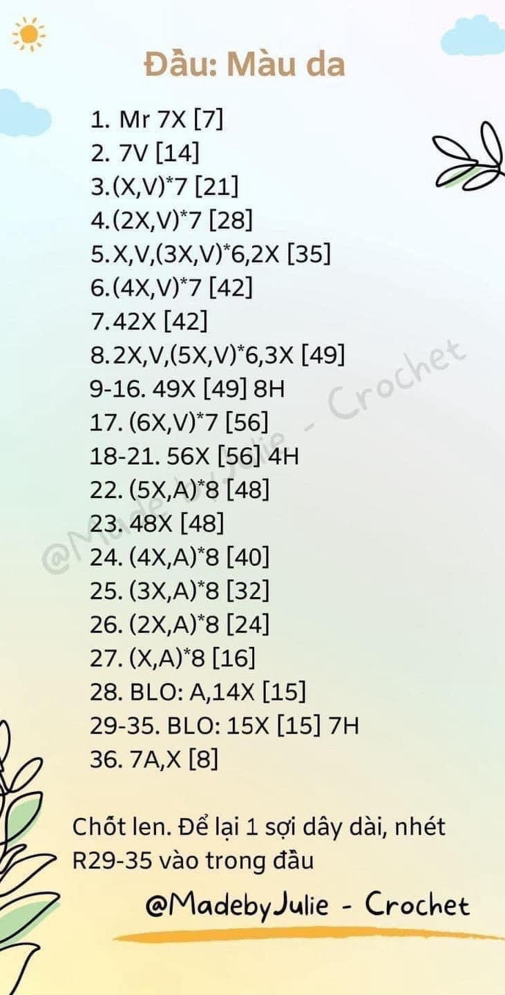 Chart móc len búp bê đôi, búp bê min và mina