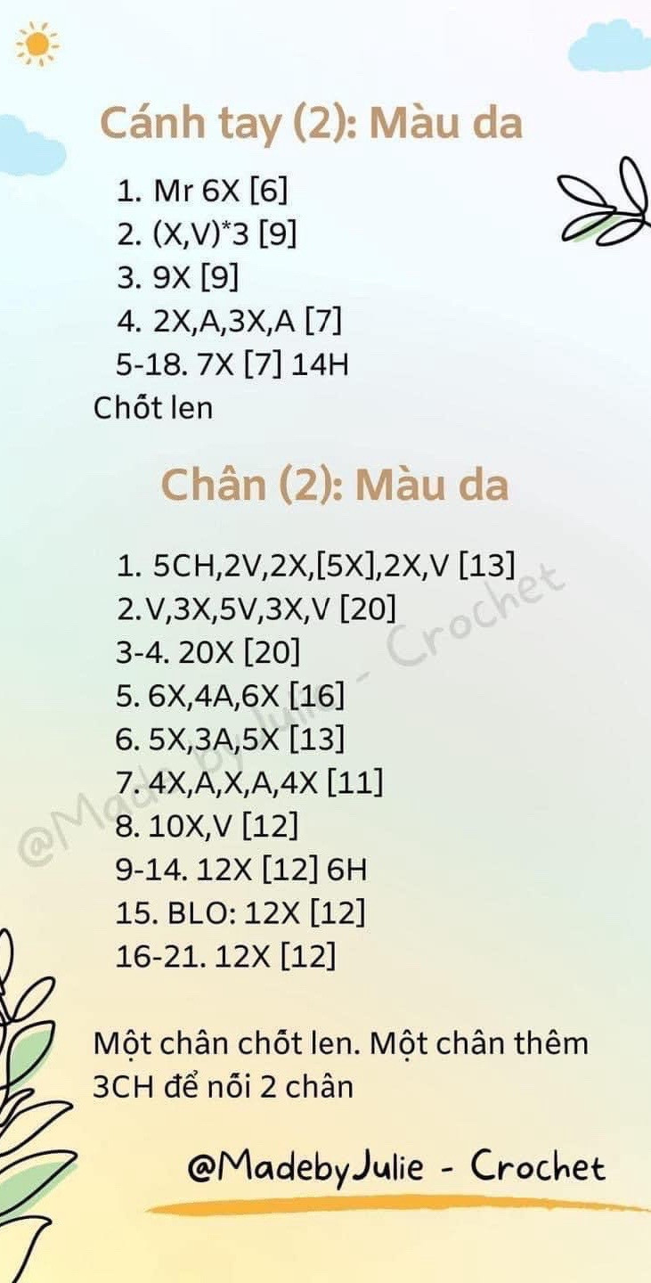 Chart móc len búp bê đôi, búp bê min và mina