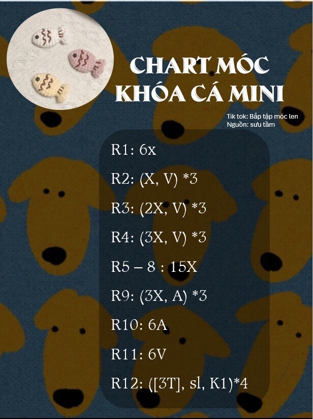 Chart móc len móc khóa cá mini