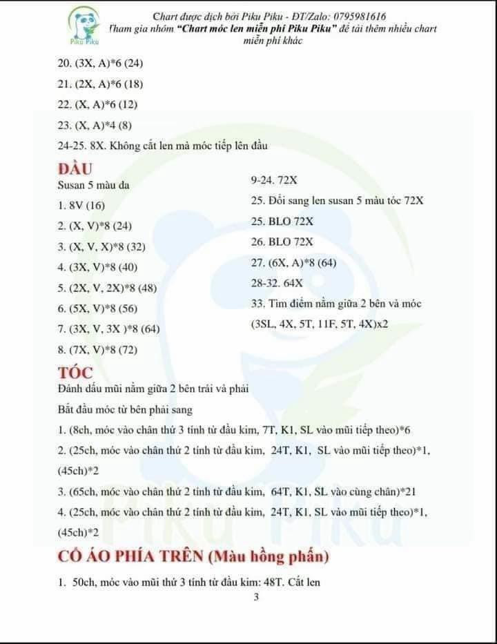 Chart móc len túi khung công chúa