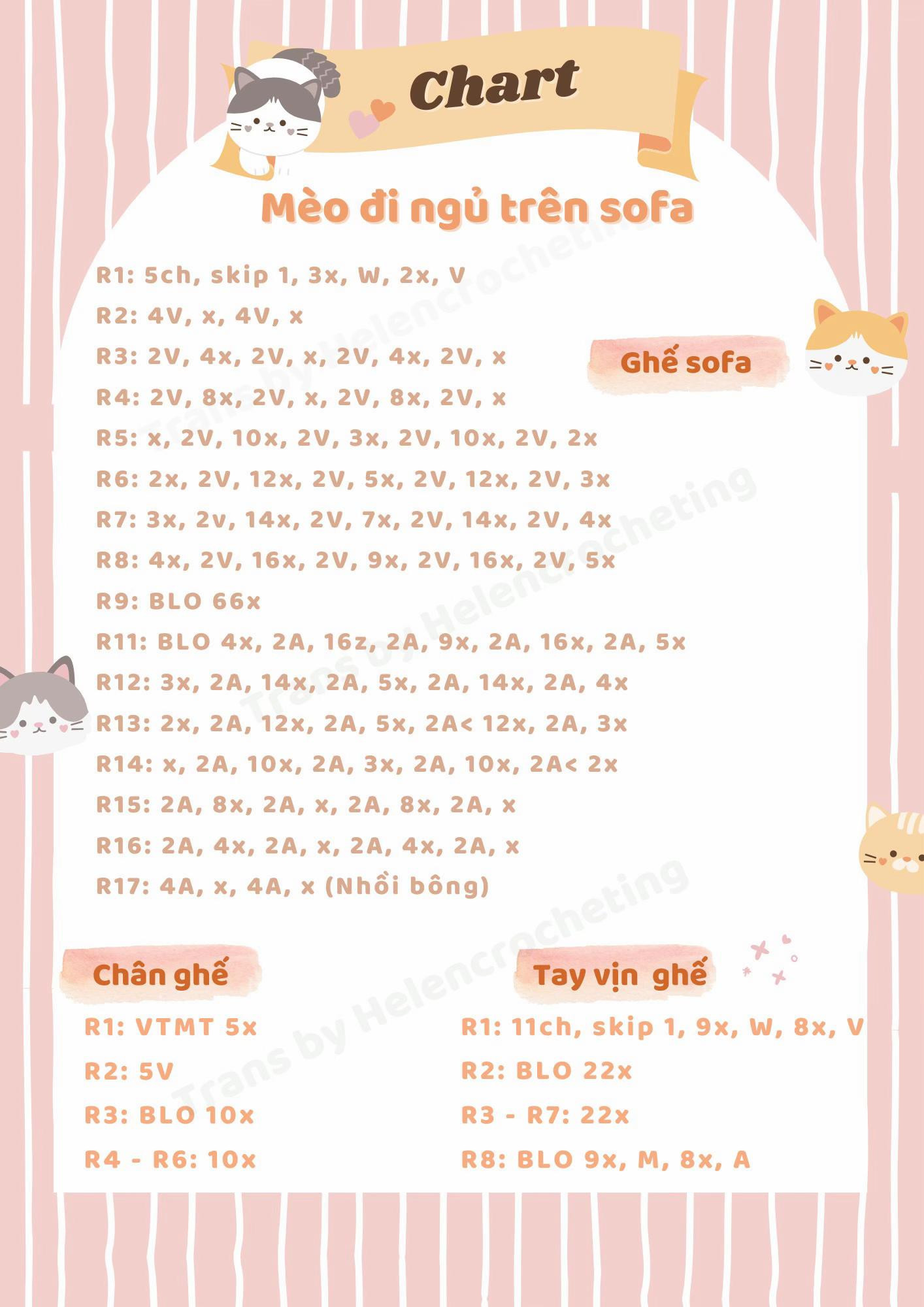 chart móc mèo đi ngủ trên sofa