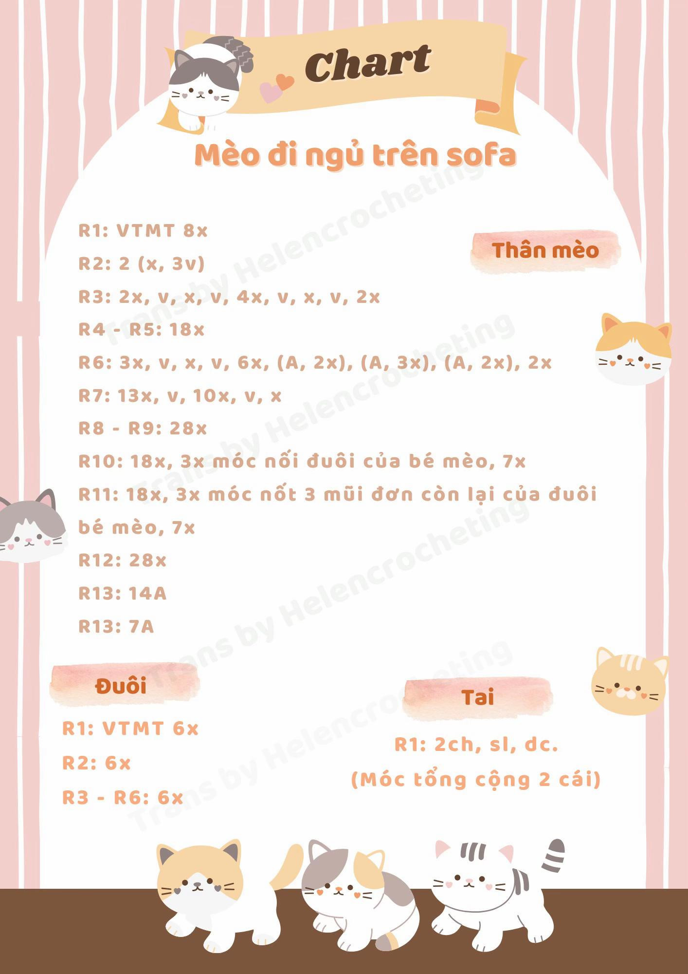 chart móc mèo đi ngủ trên sofa