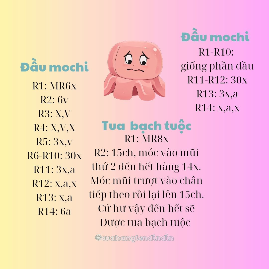 Chart móc mochi bạch tuộc