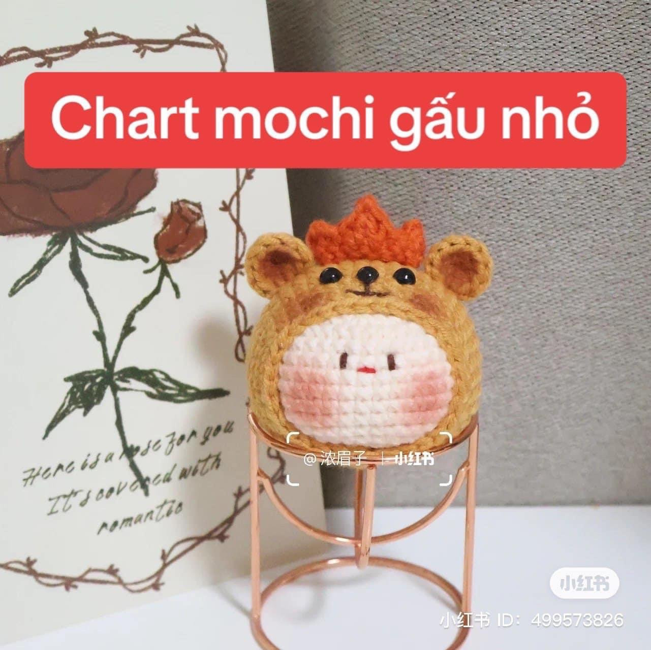 Chart móc mochi chim cánh cụt, chart mochi gấu nhỏ