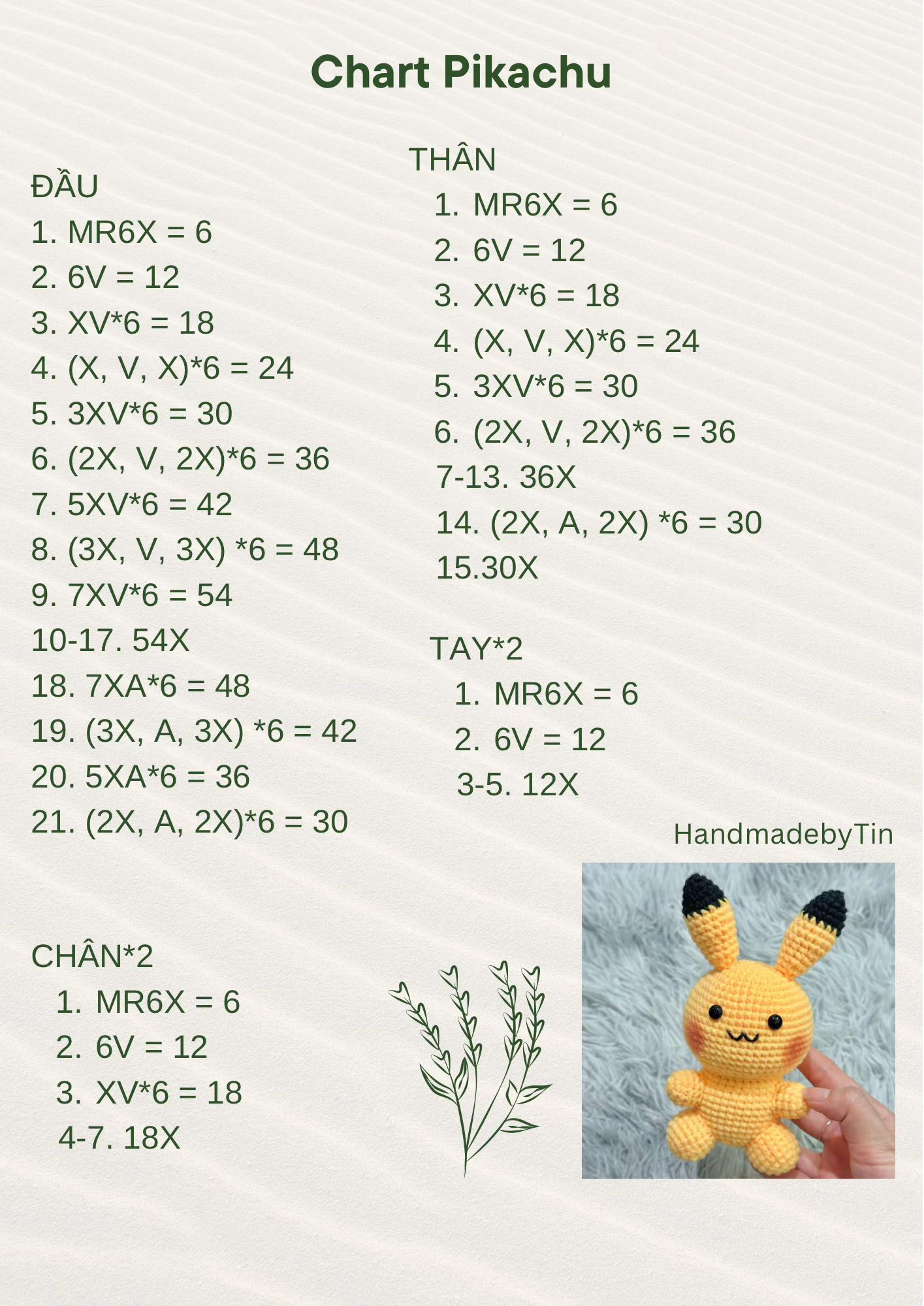 Chart móc pikachu đầu tròn