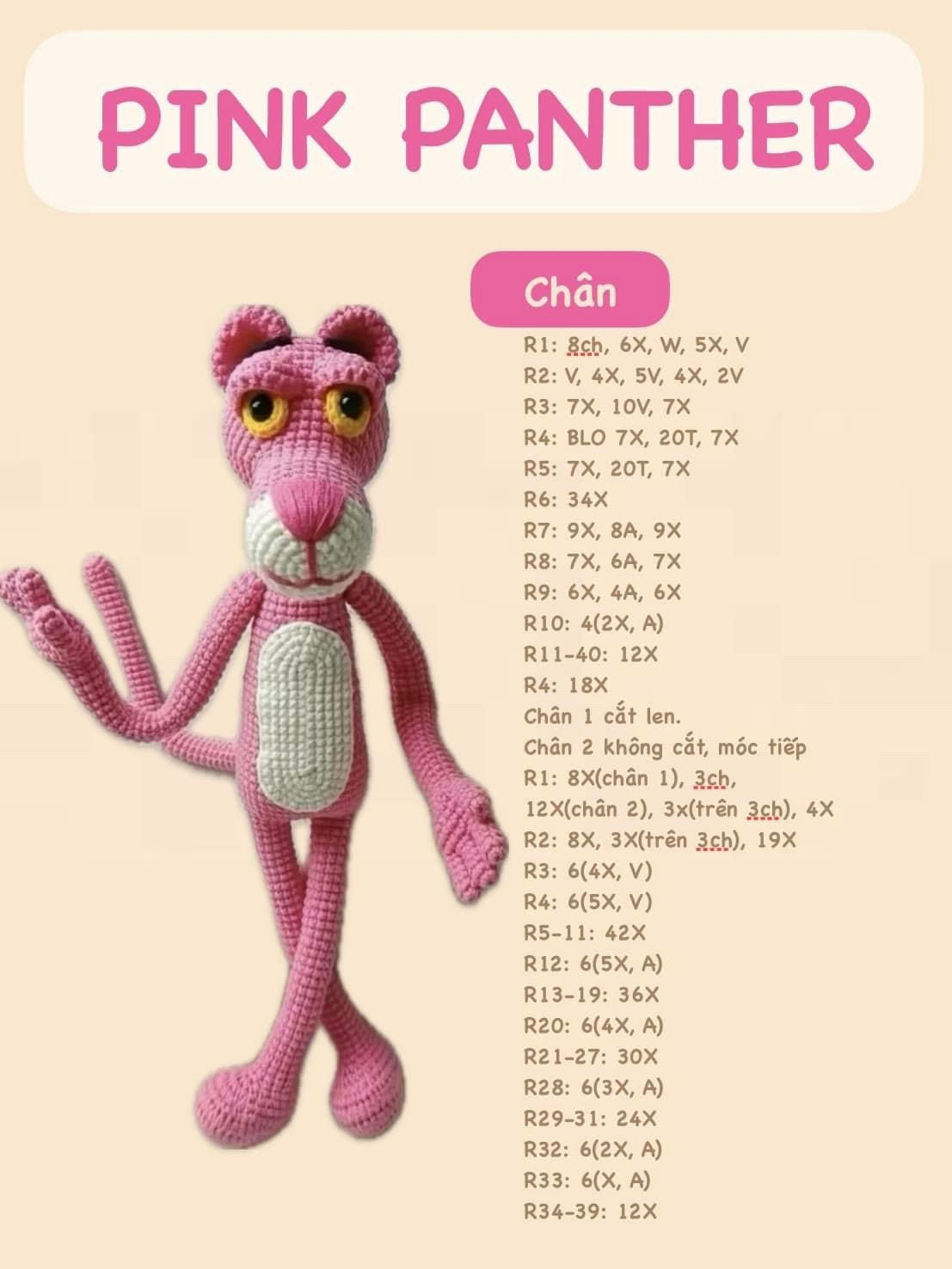 Chart móc pink panther