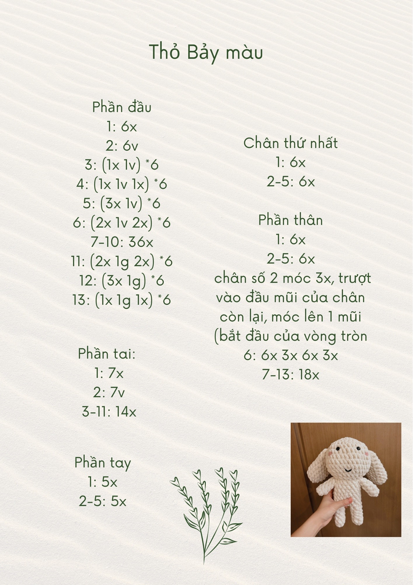 Chart móc thỏ bảy màu trắng