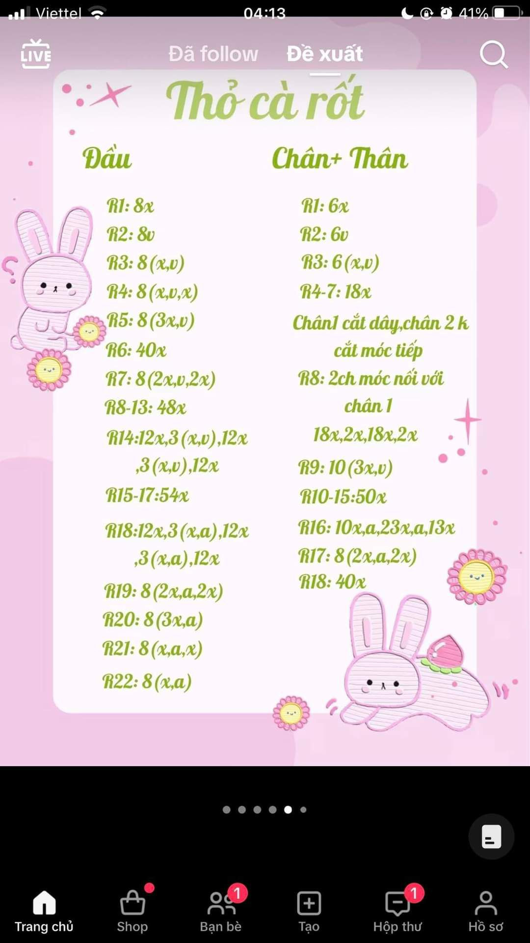 Chart móc thỏ cà rốt