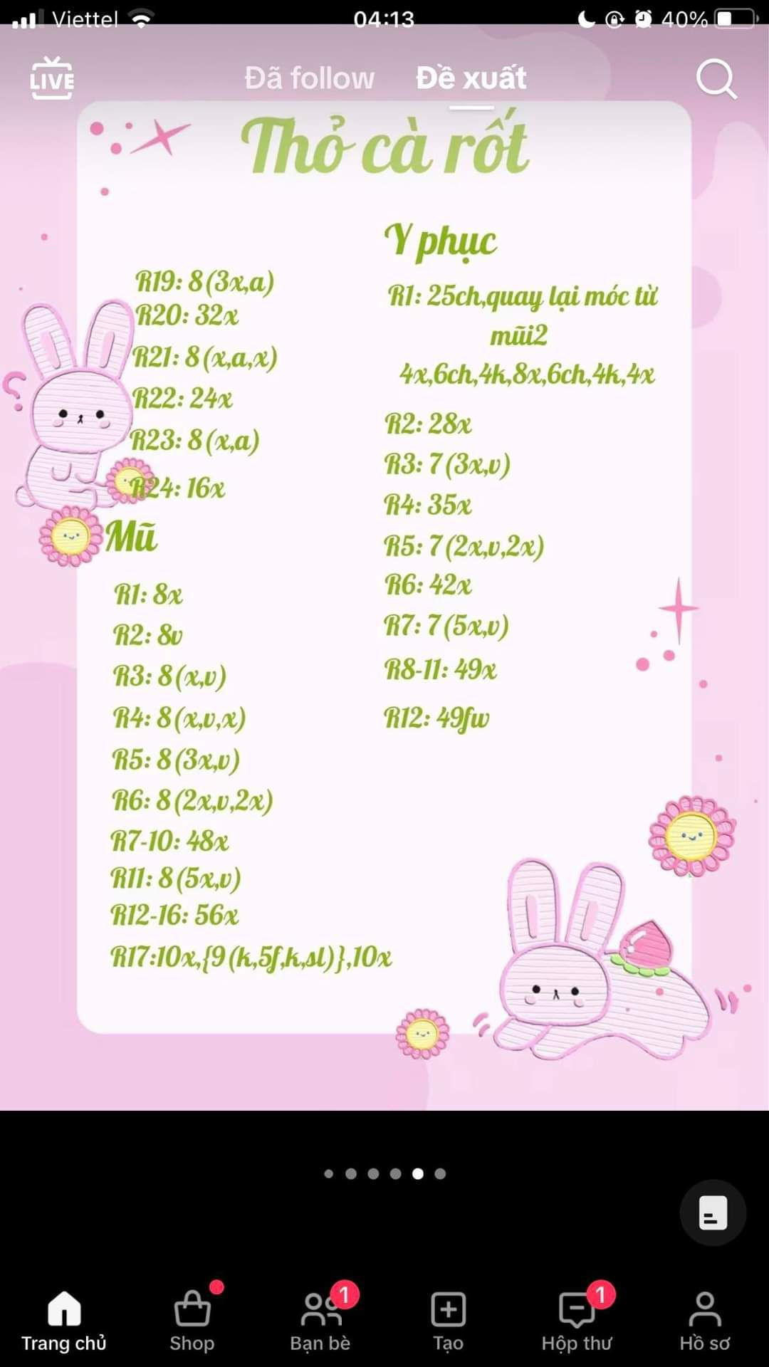 Chart móc thỏ cà rốt