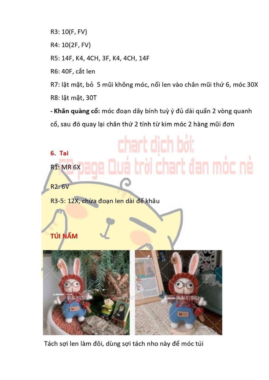 Chart móc thỏ jean tai mèo, bé thỏ hồng tai cụp,