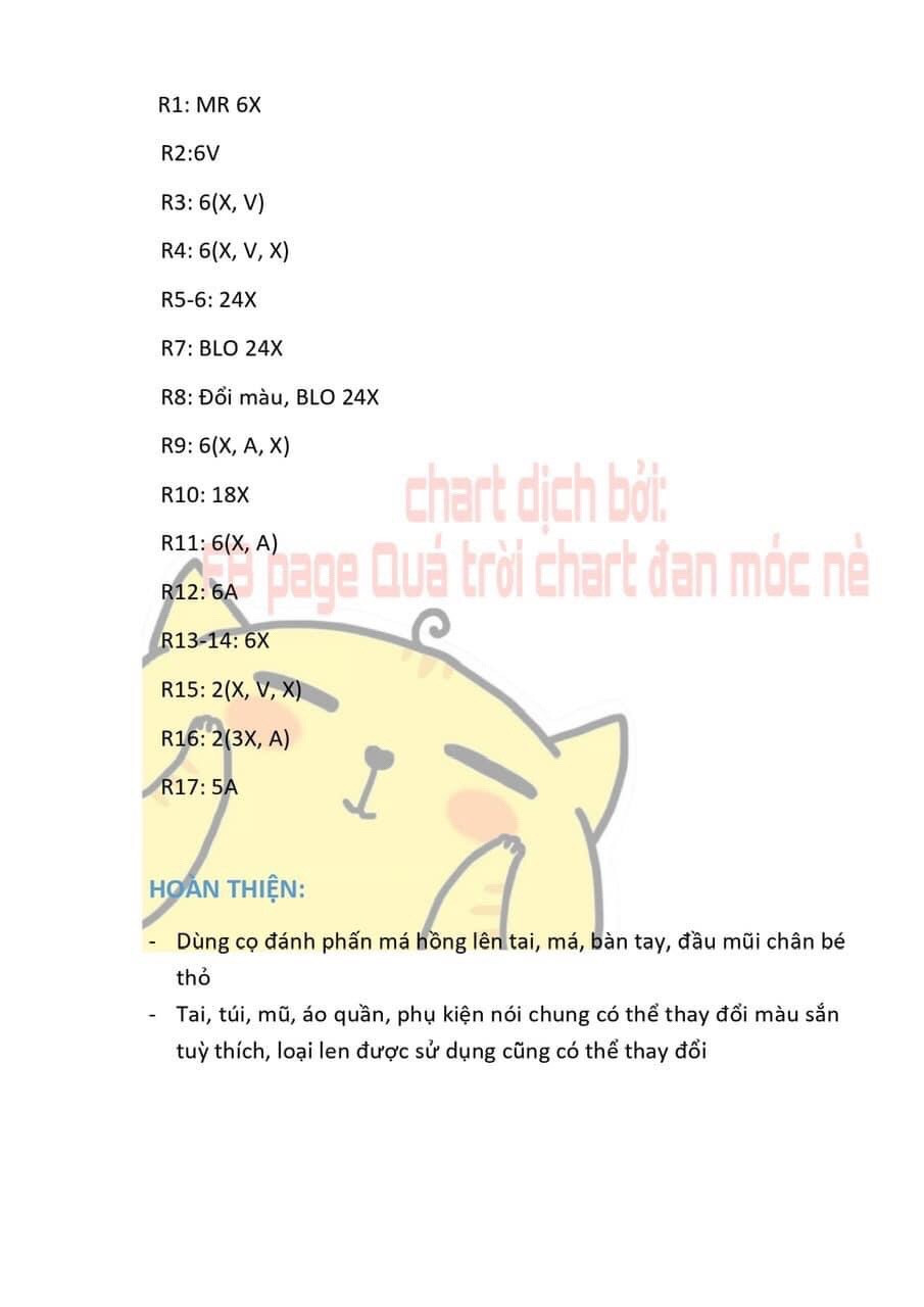 Chart móc thỏ jean tai mèo, bé thỏ hồng tai cụp,