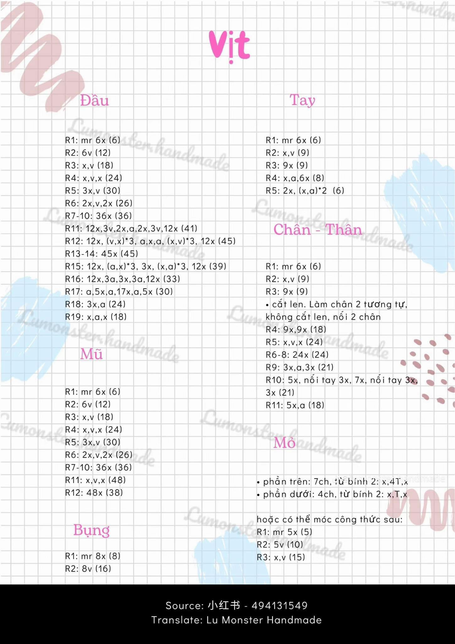 Chart móc vịt đội mũ lá mầm