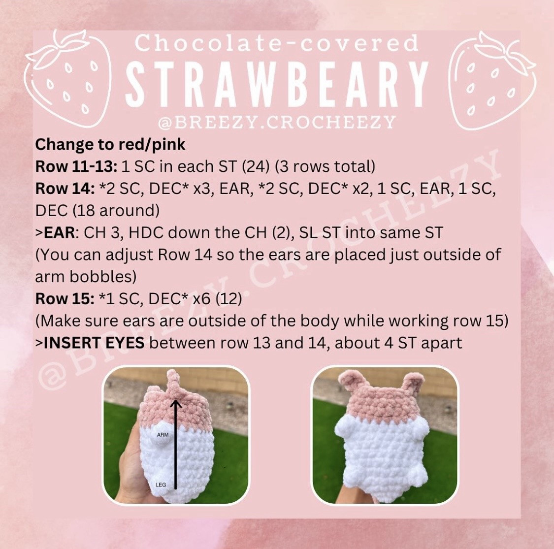 chocolate covered strawbeary free pattern