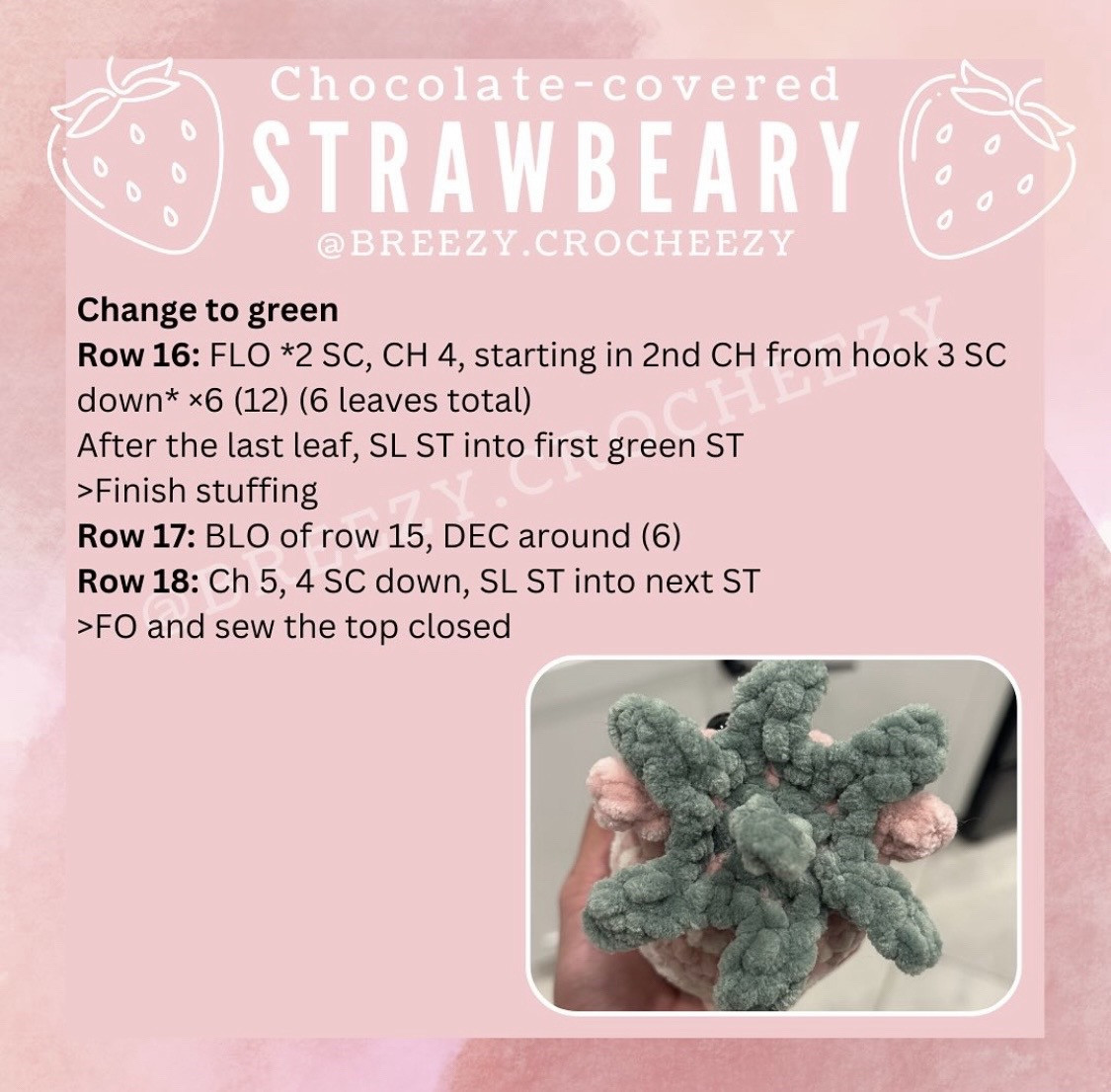 chocolate covered strawbeary free pattern