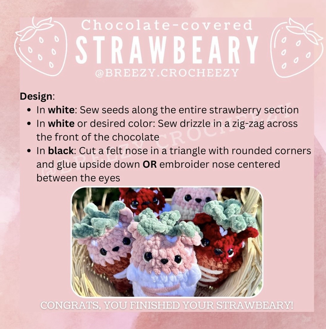 chocolate covered strawbeary free pattern