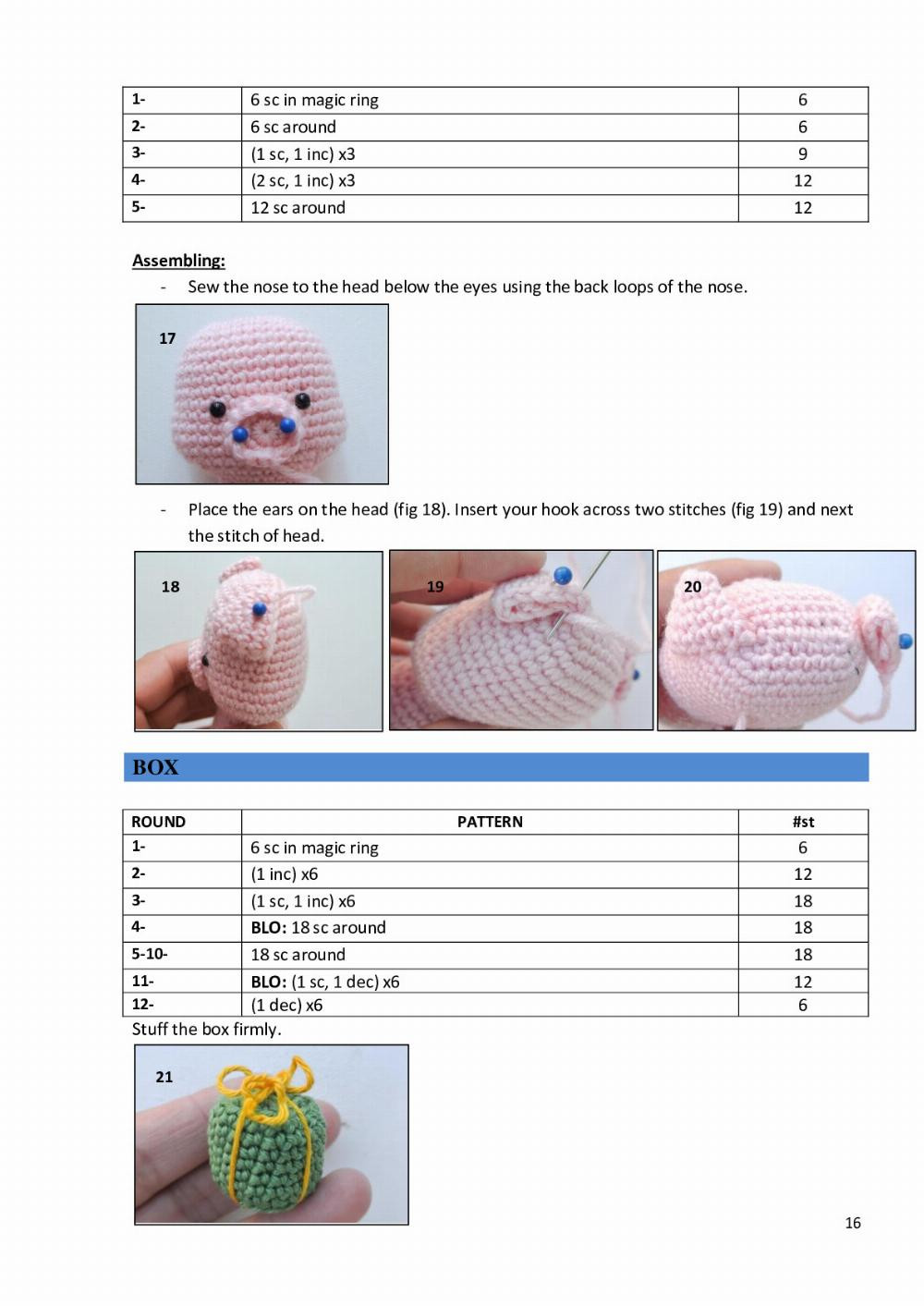 “Christmas Decoration”, Crochet patterns for Santa Claus, pig, gingerbread man