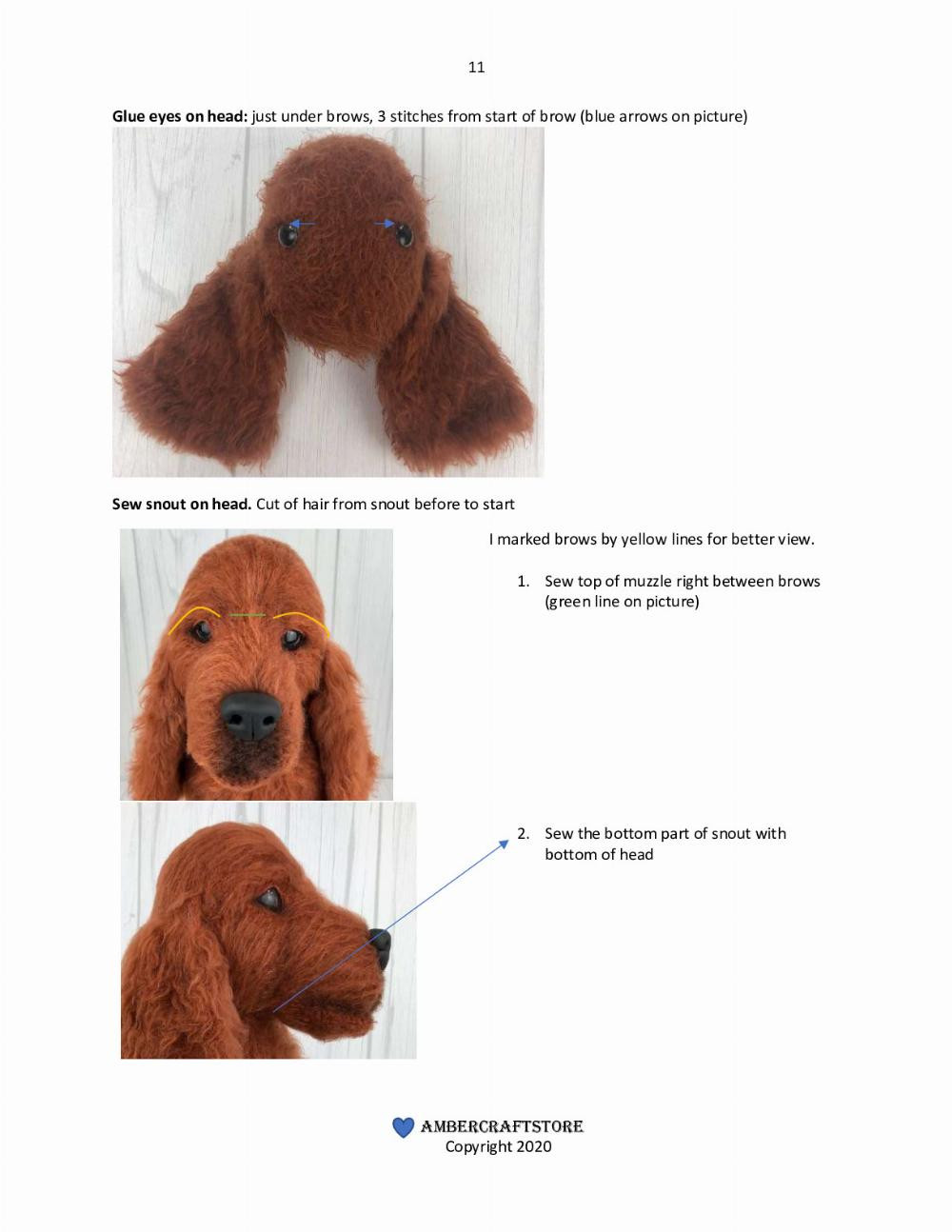 Cocker Spaniel Crochet PATTERN (15”/38cm tall) brown dog