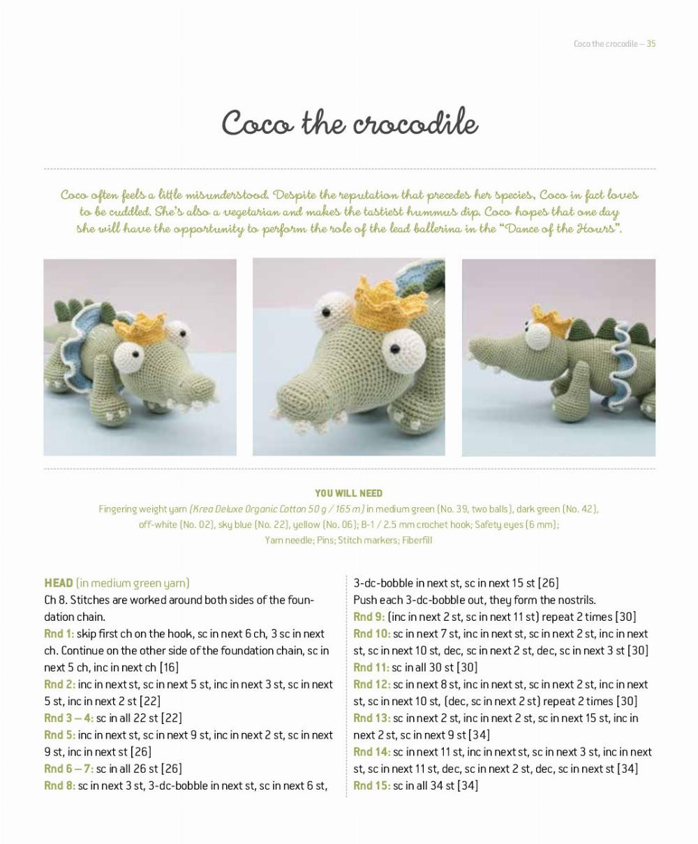 Coco, crocodile crochet pattern