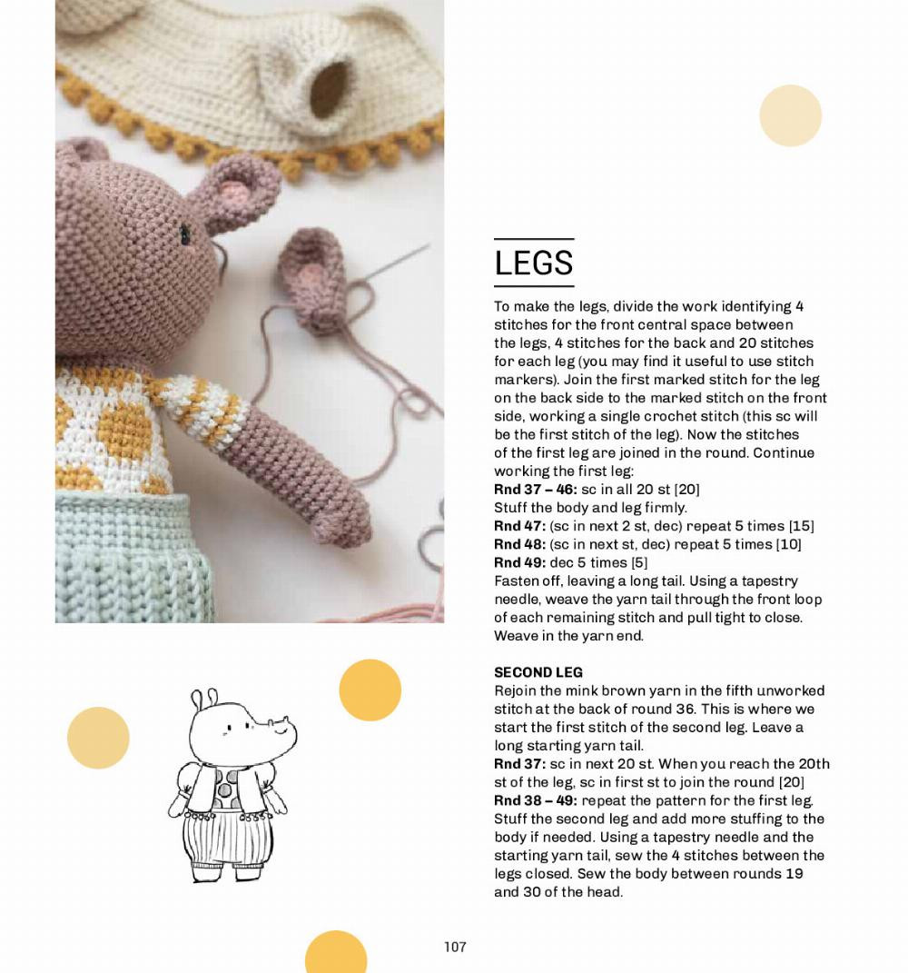 Collection of 20 adorable small animal crochet patterns, snails, rabbits, bears, chickens, penguins, whales, foxes, dogs.....