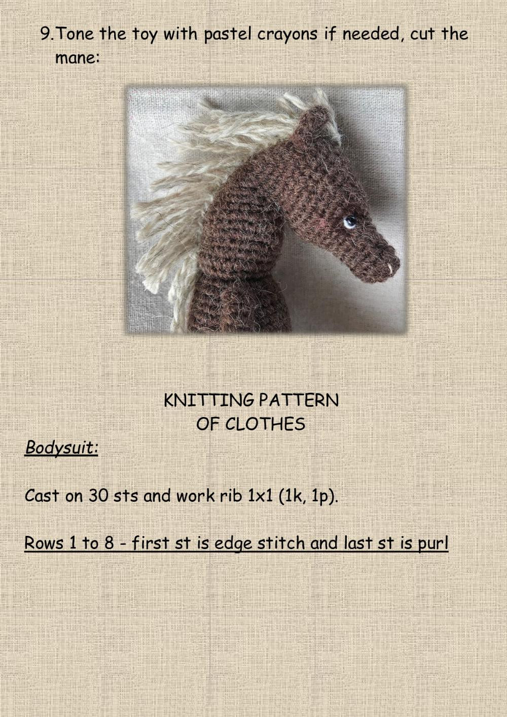 Crochet and knitting pattern “Horse”