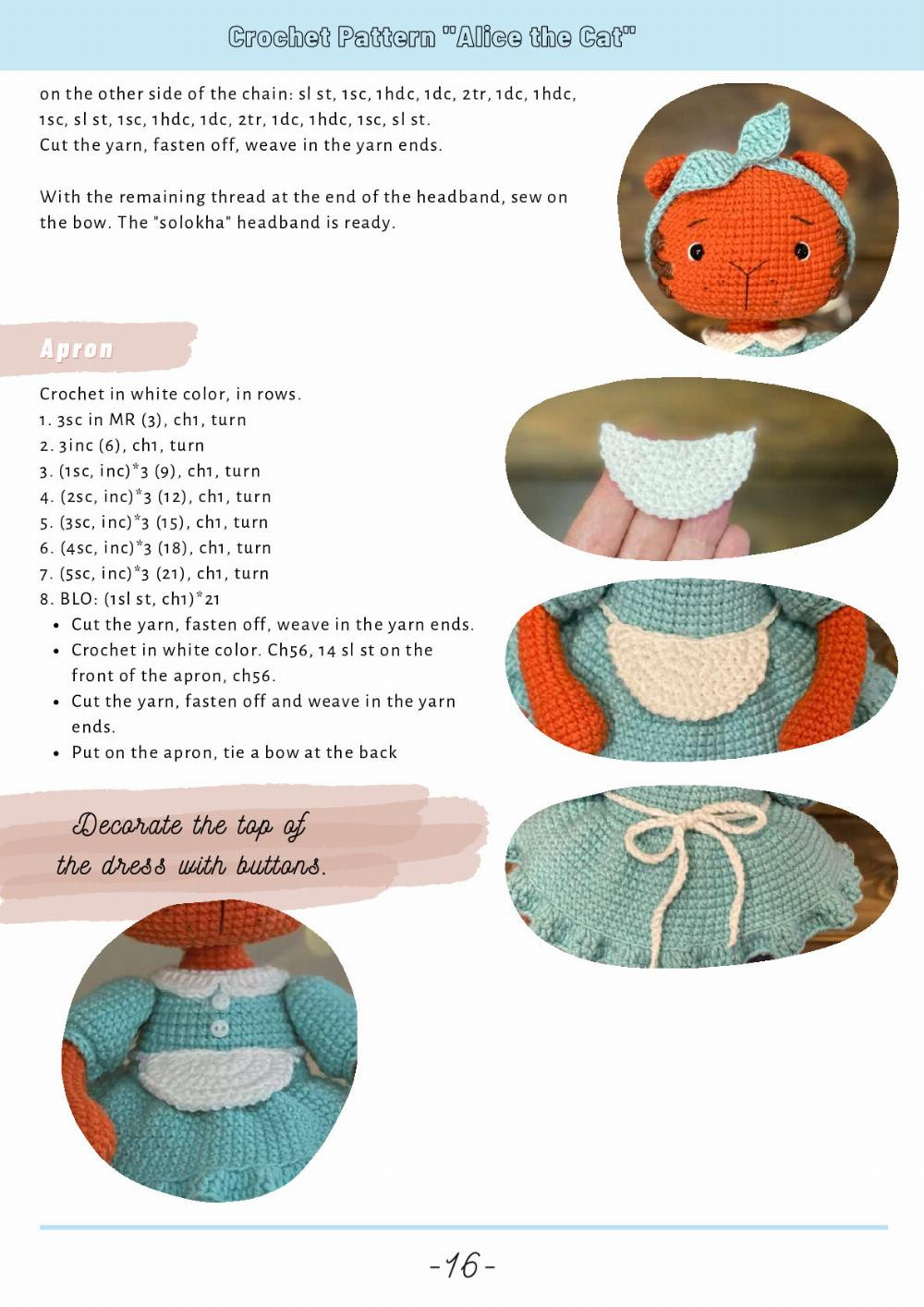 CROCHET PATTERN Alice the Cat