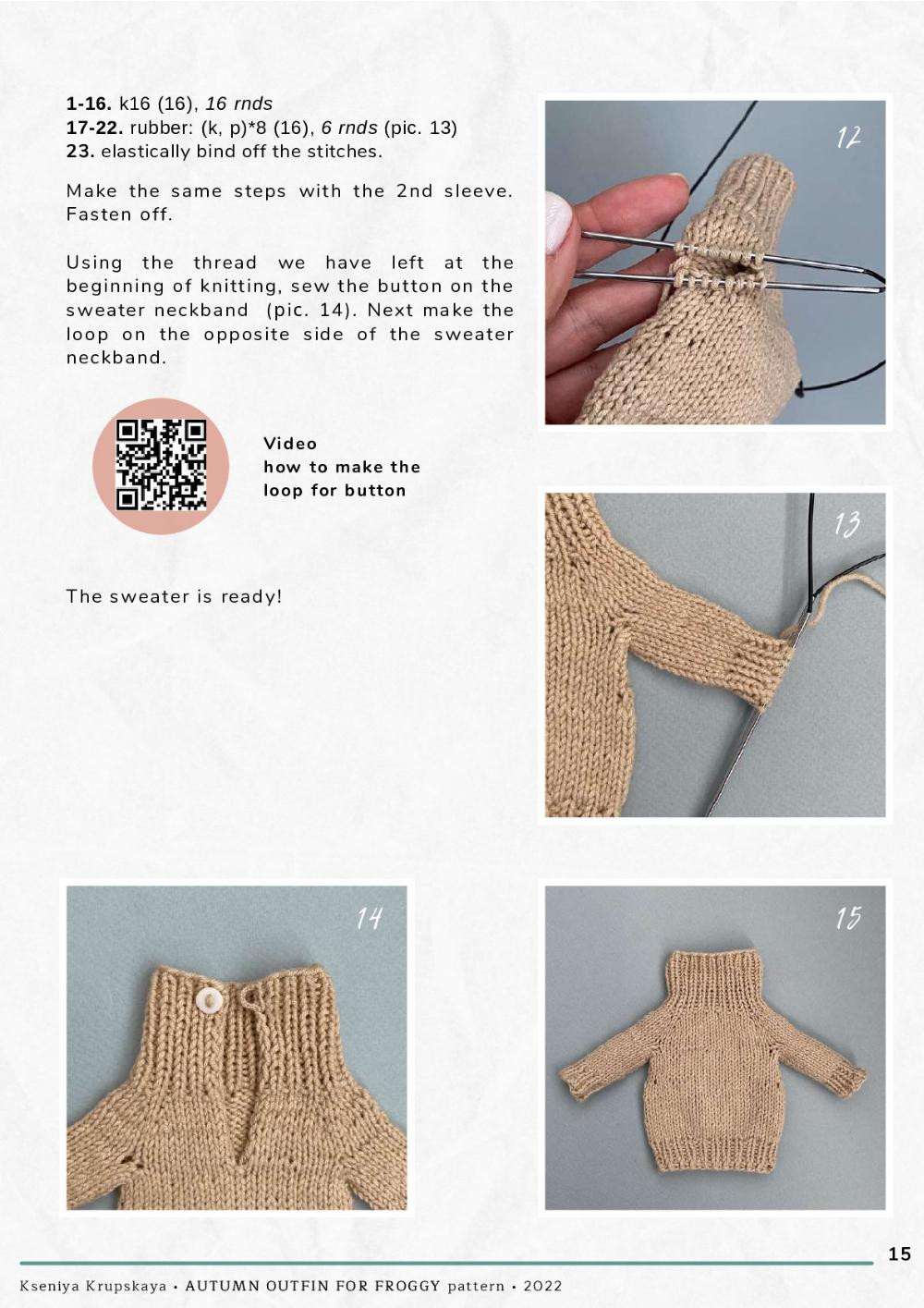 crochet pattern AUTUMN OUTFIT for FROGGY