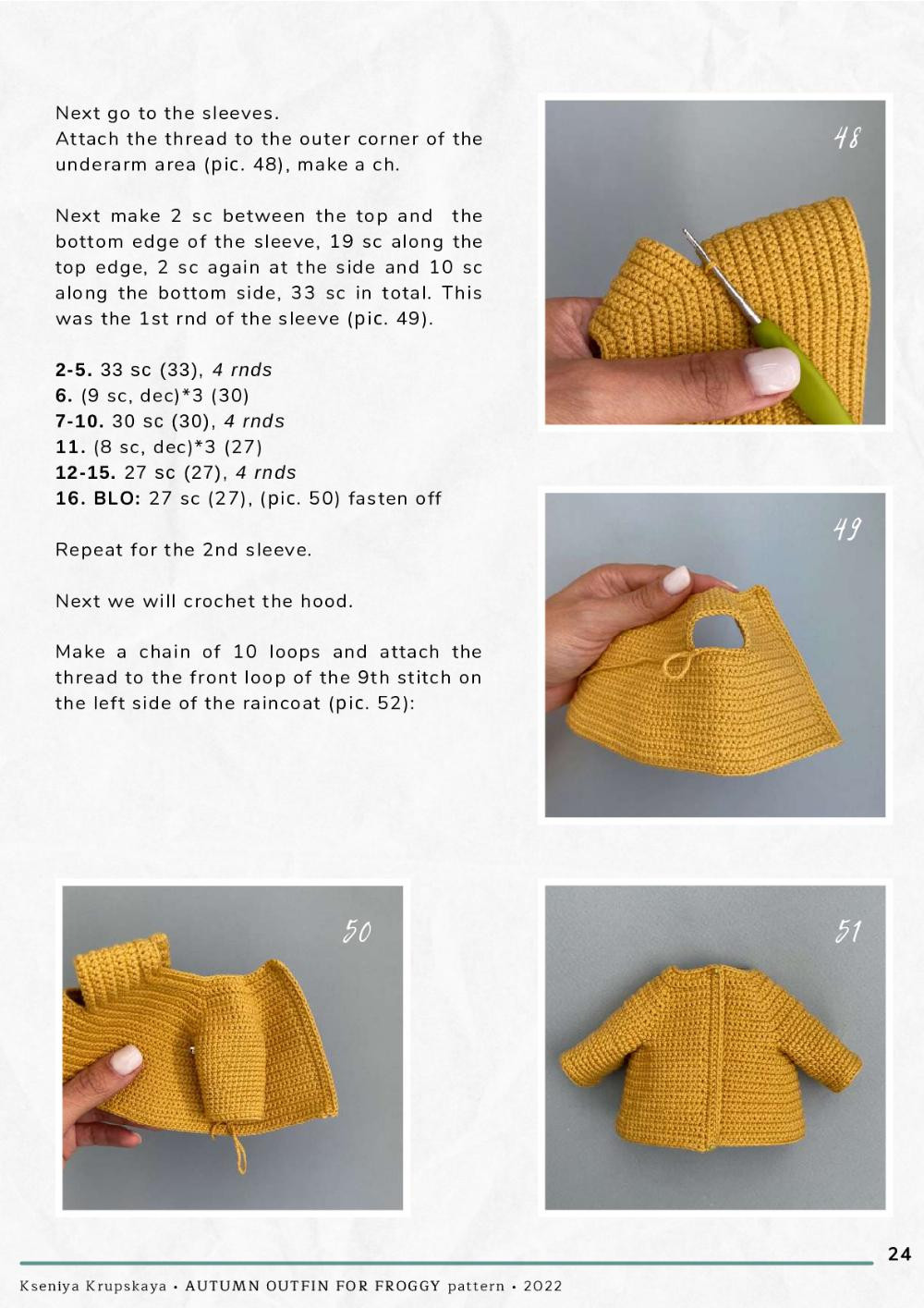 crochet pattern AUTUMN OUTFIT for FROGGY