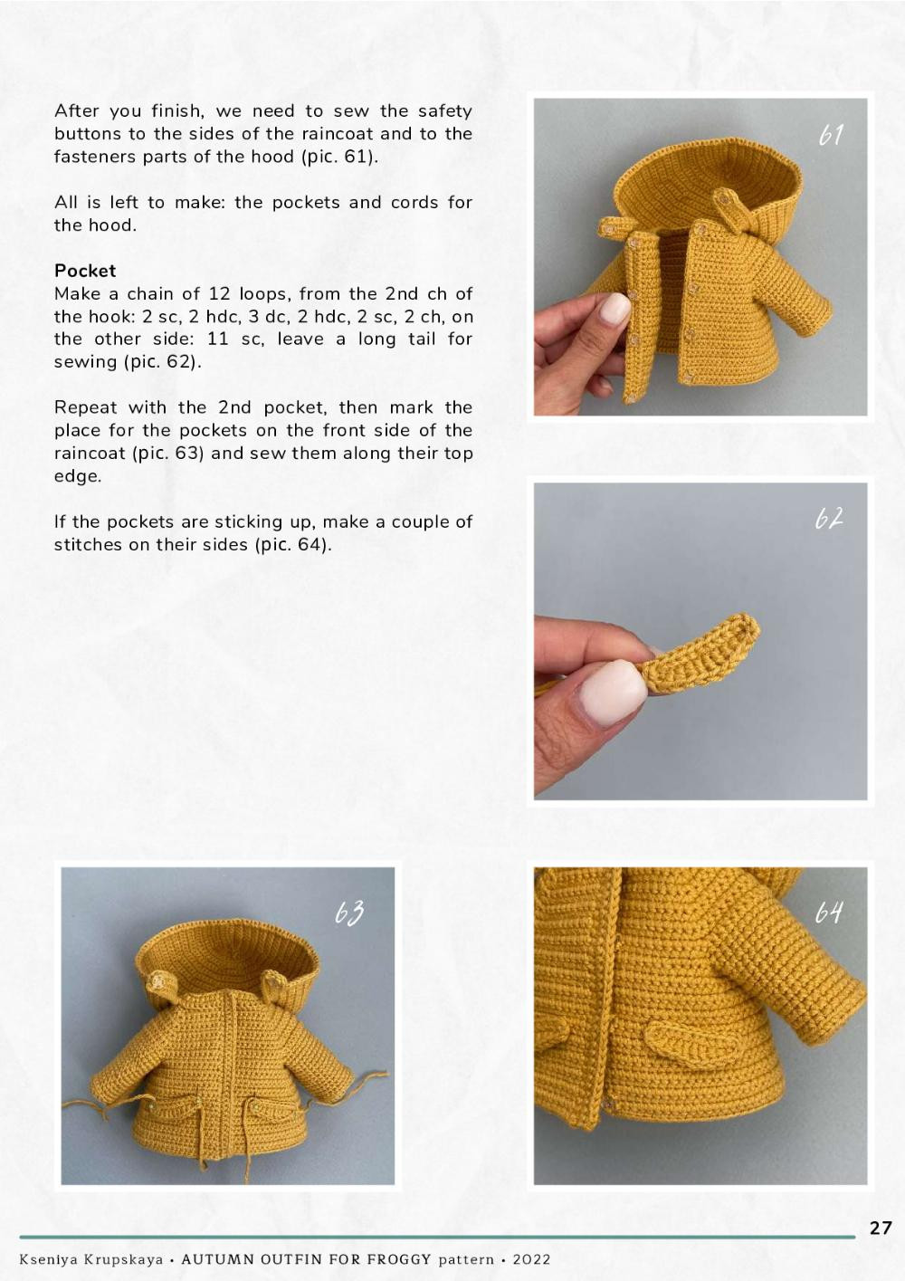 crochet pattern AUTUMN OUTFIT for FROGGY