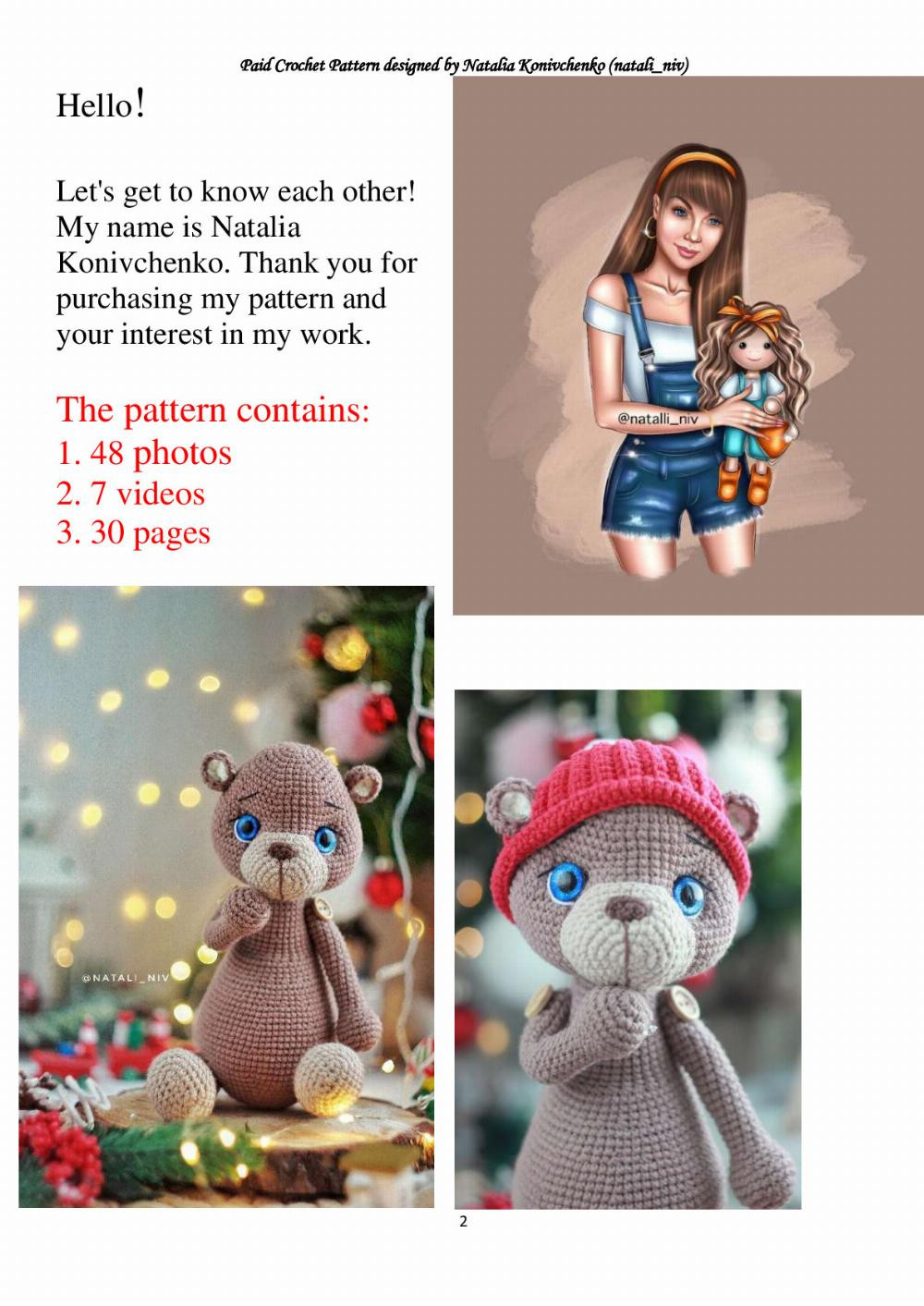 crochet pattern bear dandy