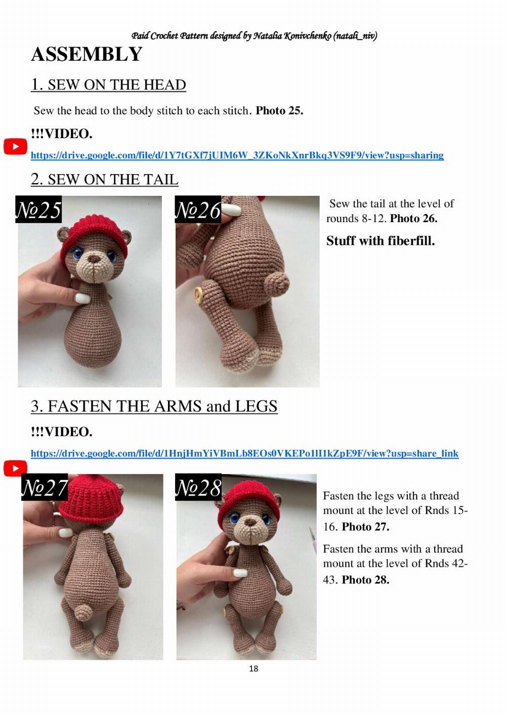 crochet pattern bear dandy