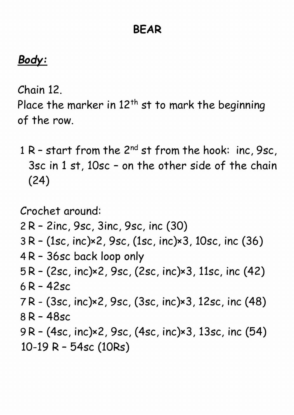 Crochet pattern «Bear in hat»