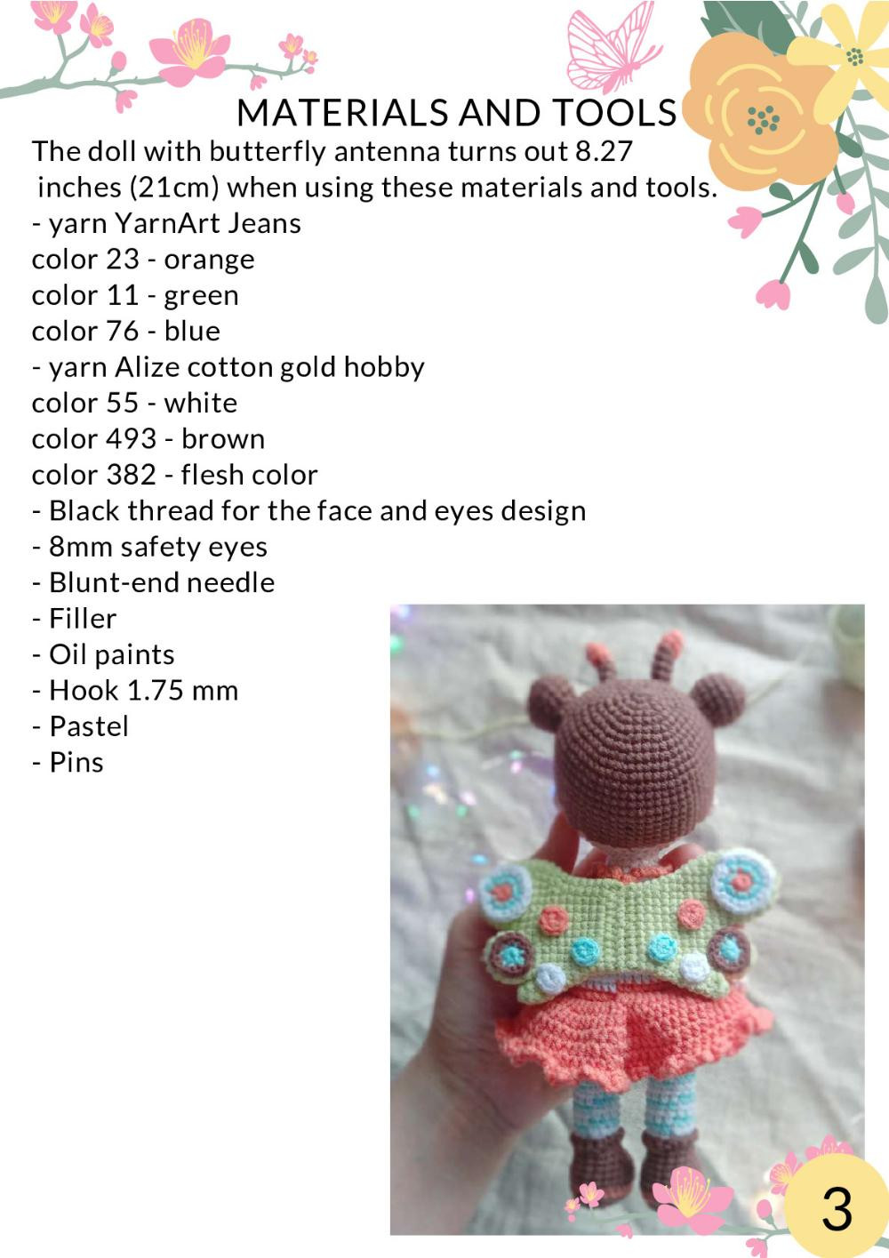 CROCHET PATTERN Butterfly doll