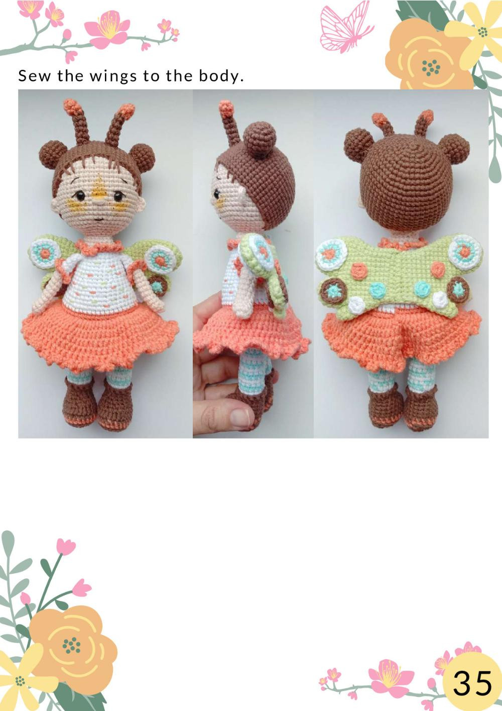 CROCHET PATTERN Butterfly doll