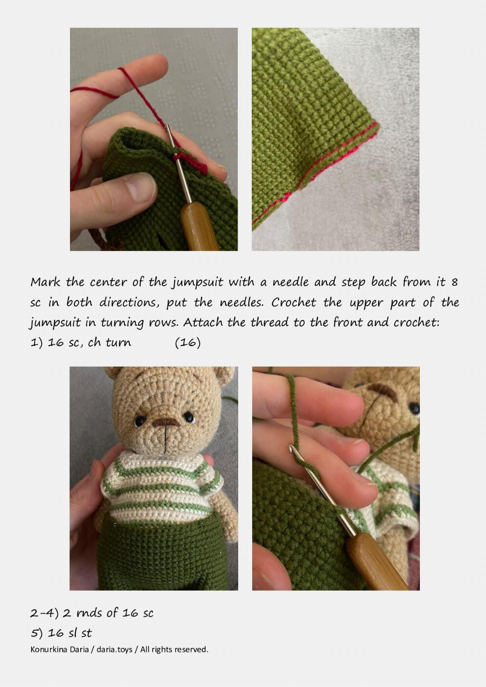 Crochet pattern «Christmas outfit for the bear»