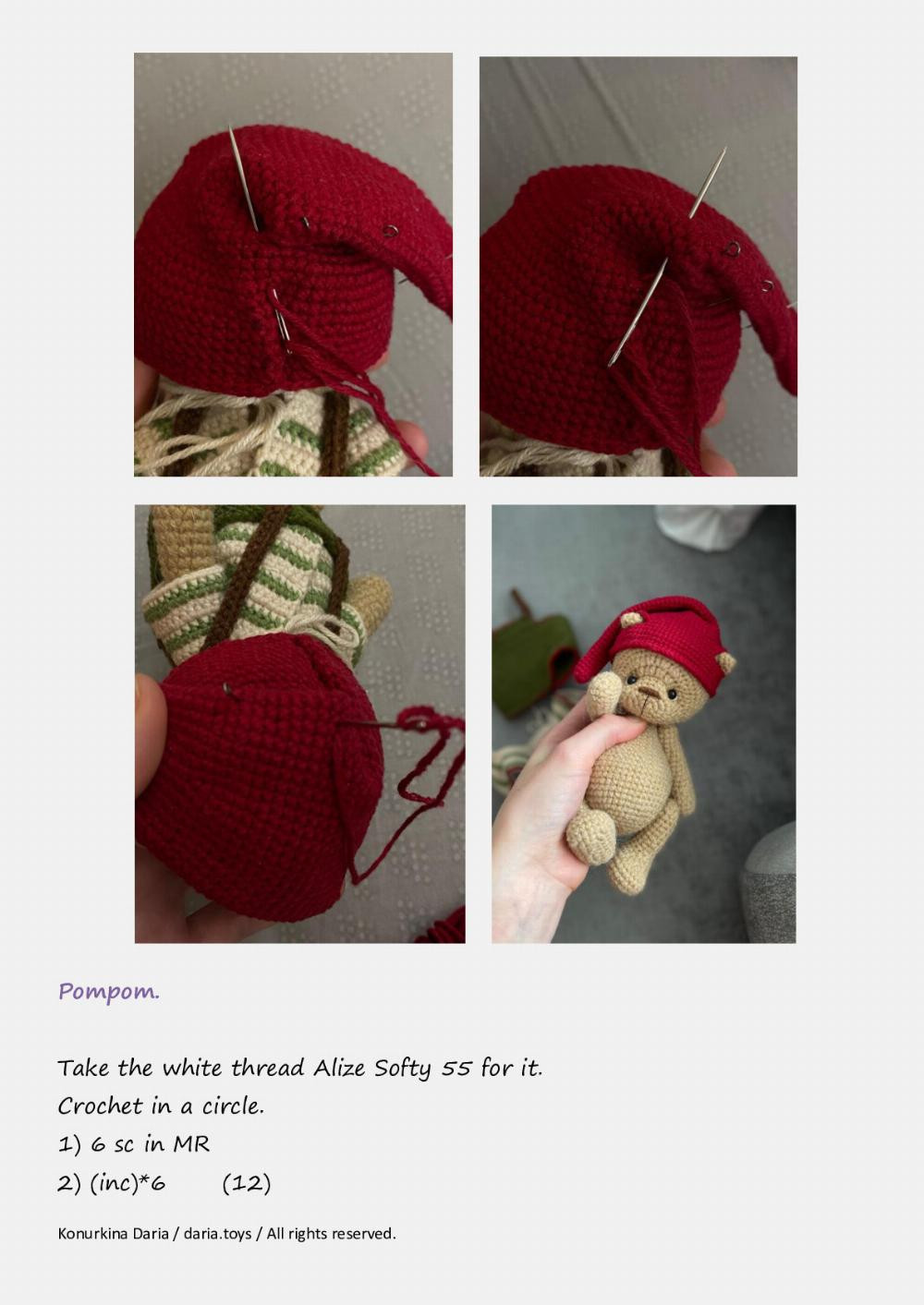 Crochet pattern «Christmas outfit for the bear»