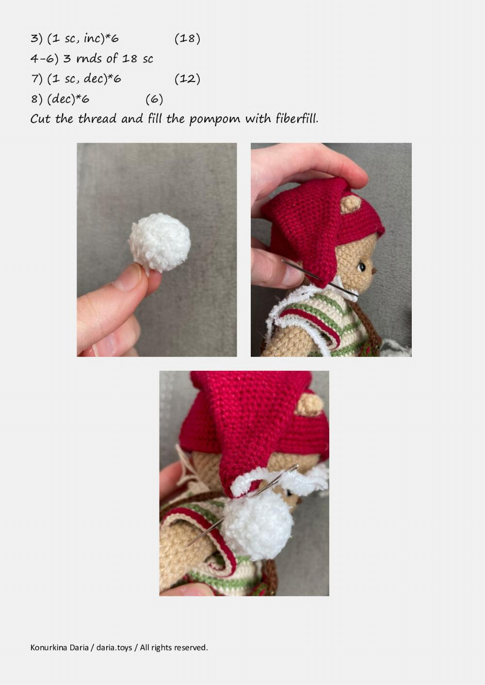 Crochet pattern «Christmas outfit for the bear»