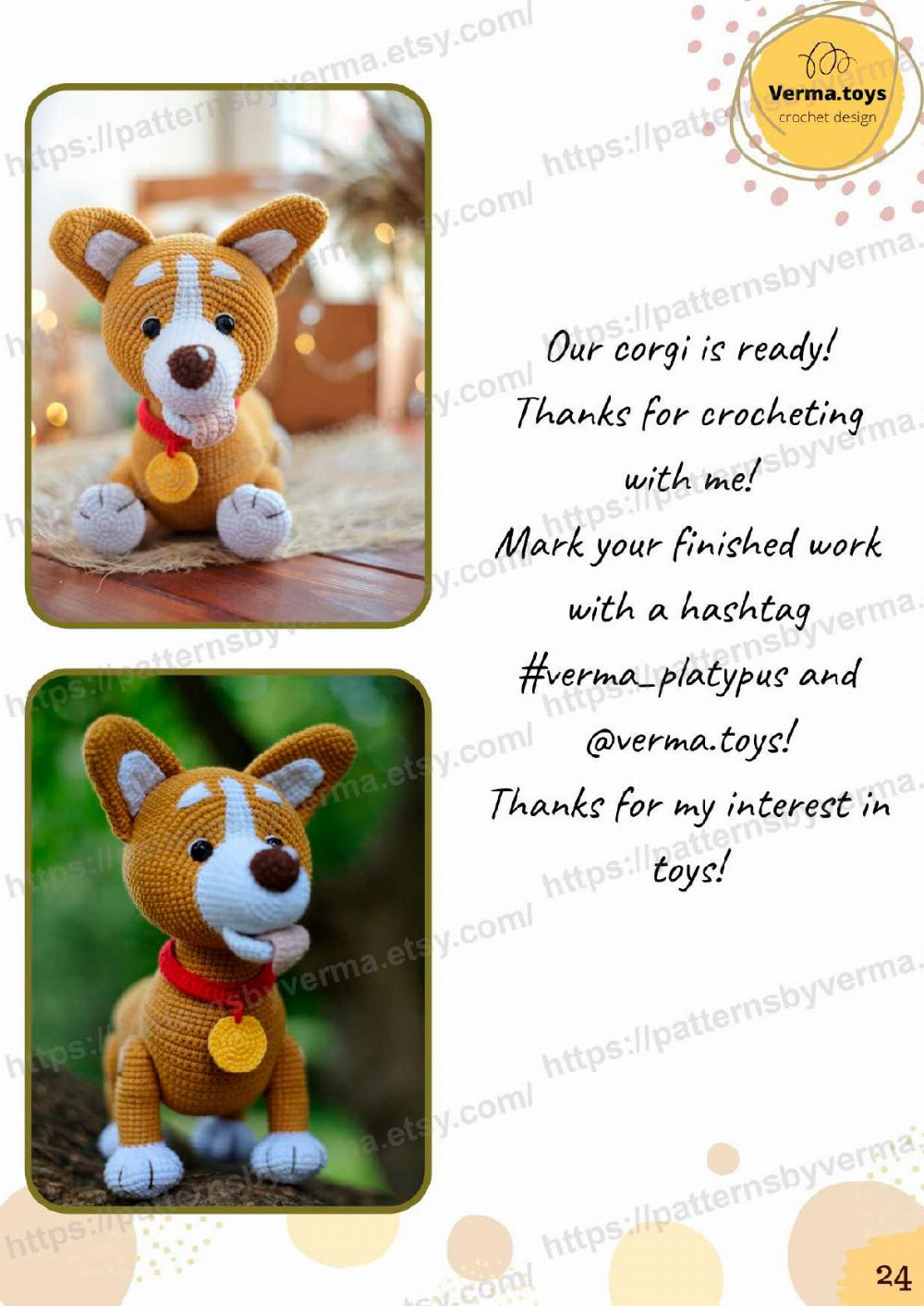 CROCHET PATTERN "Corgi dog"