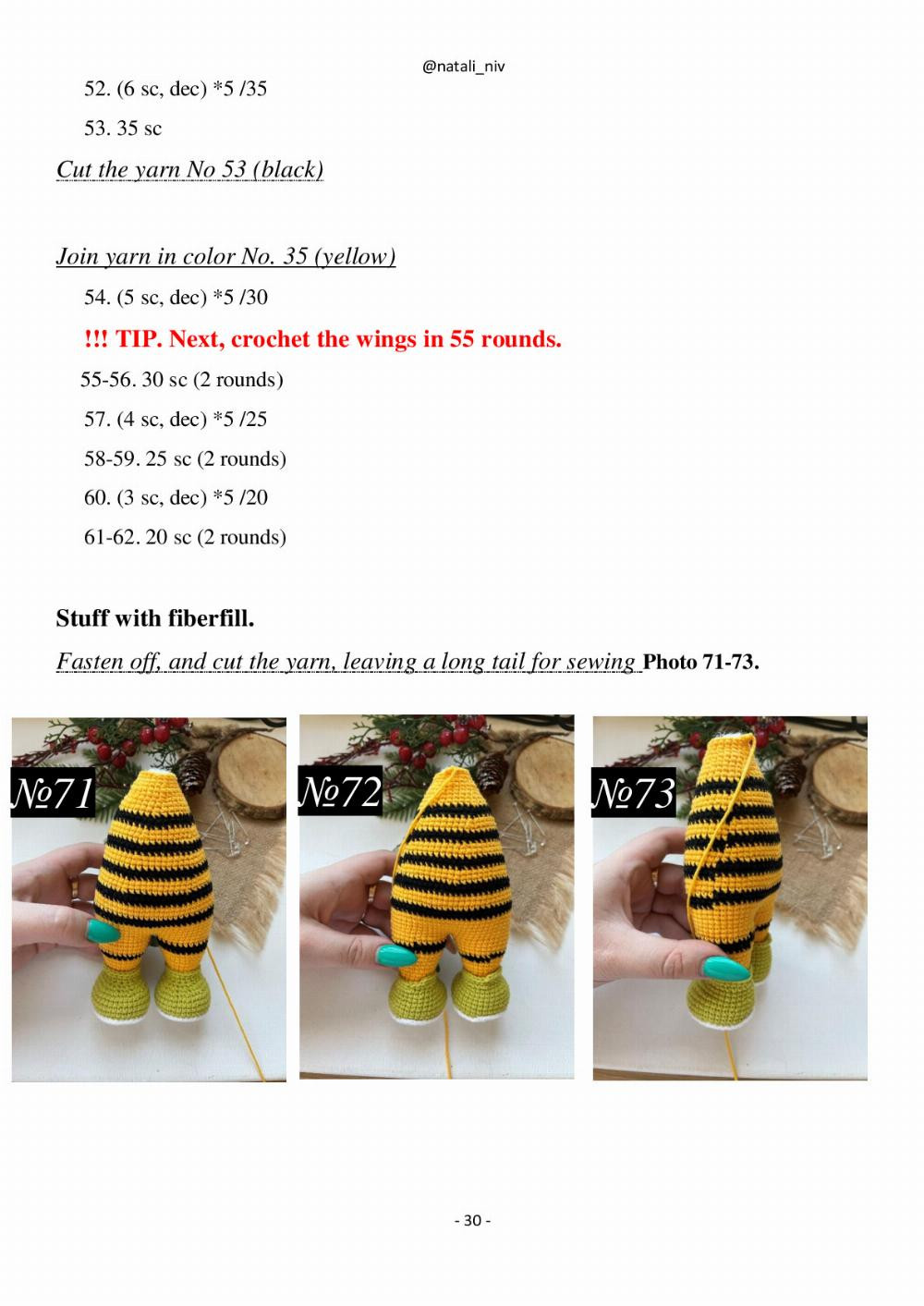 CROCHET PATTERN DEVIL BEE